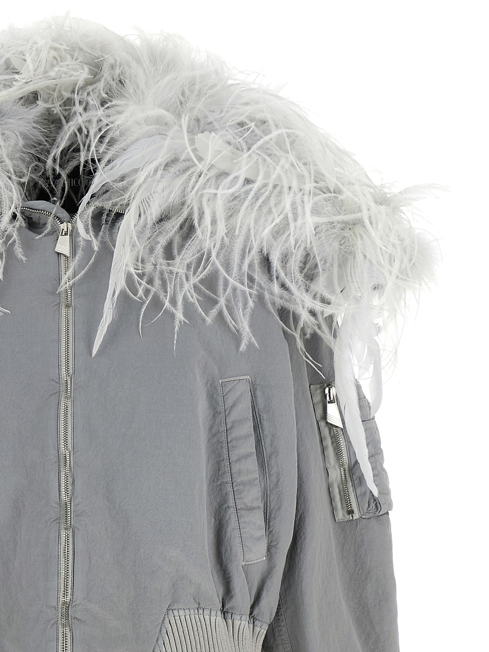 Gray Polyamide Bomber