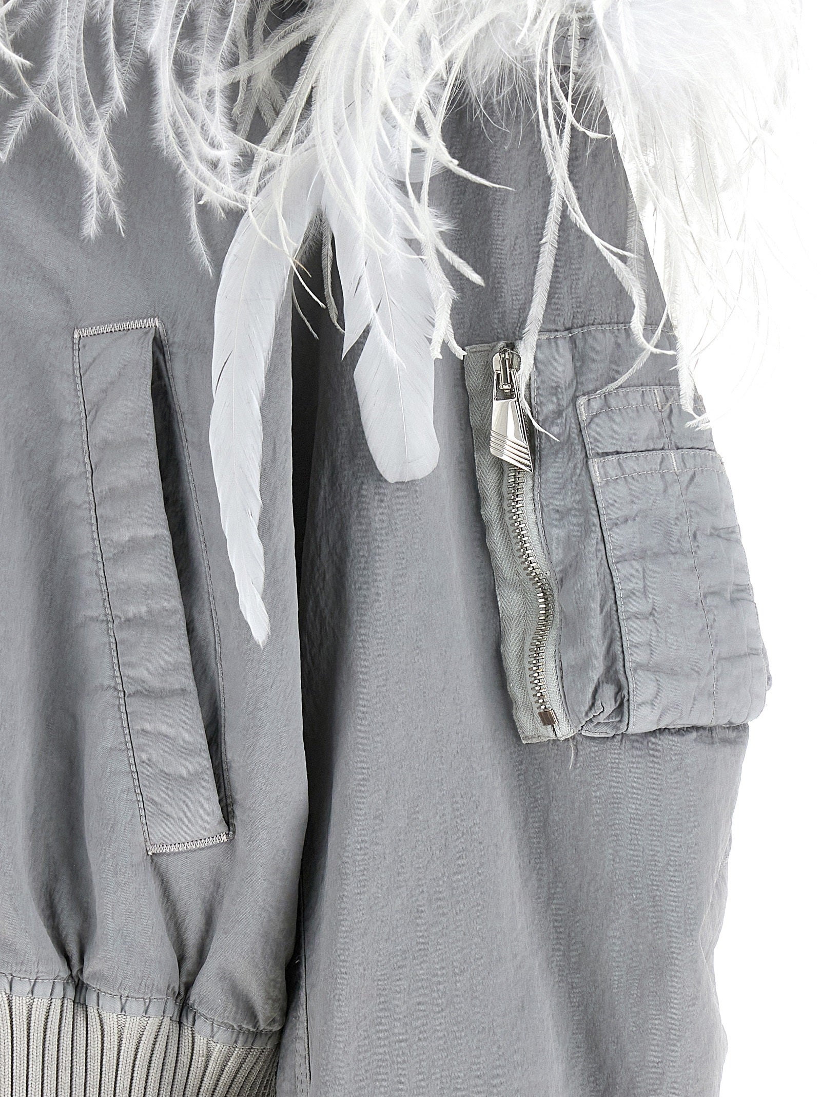 Gray Polyamide Bomber
