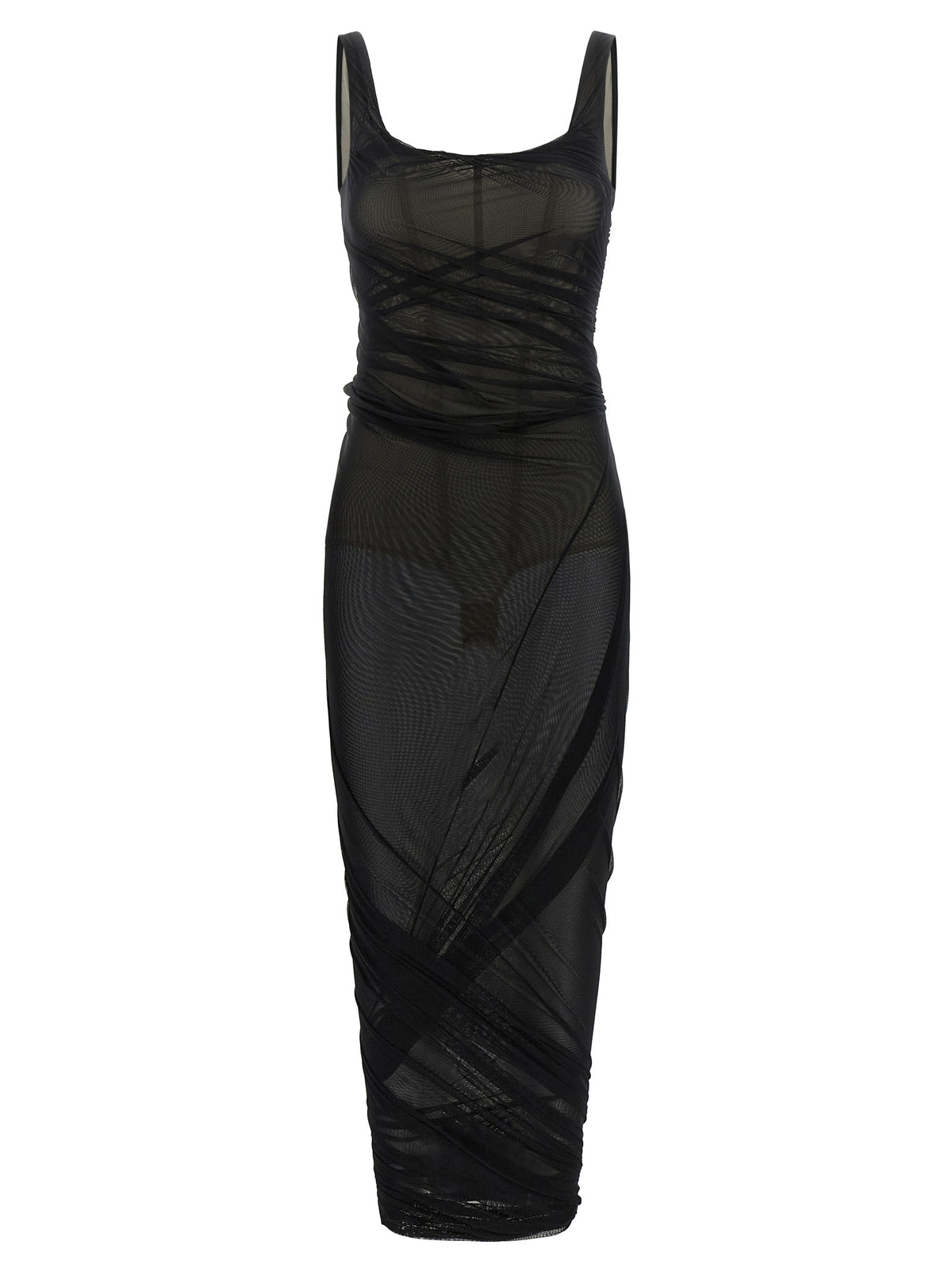 Black Polyamide Midi Dress