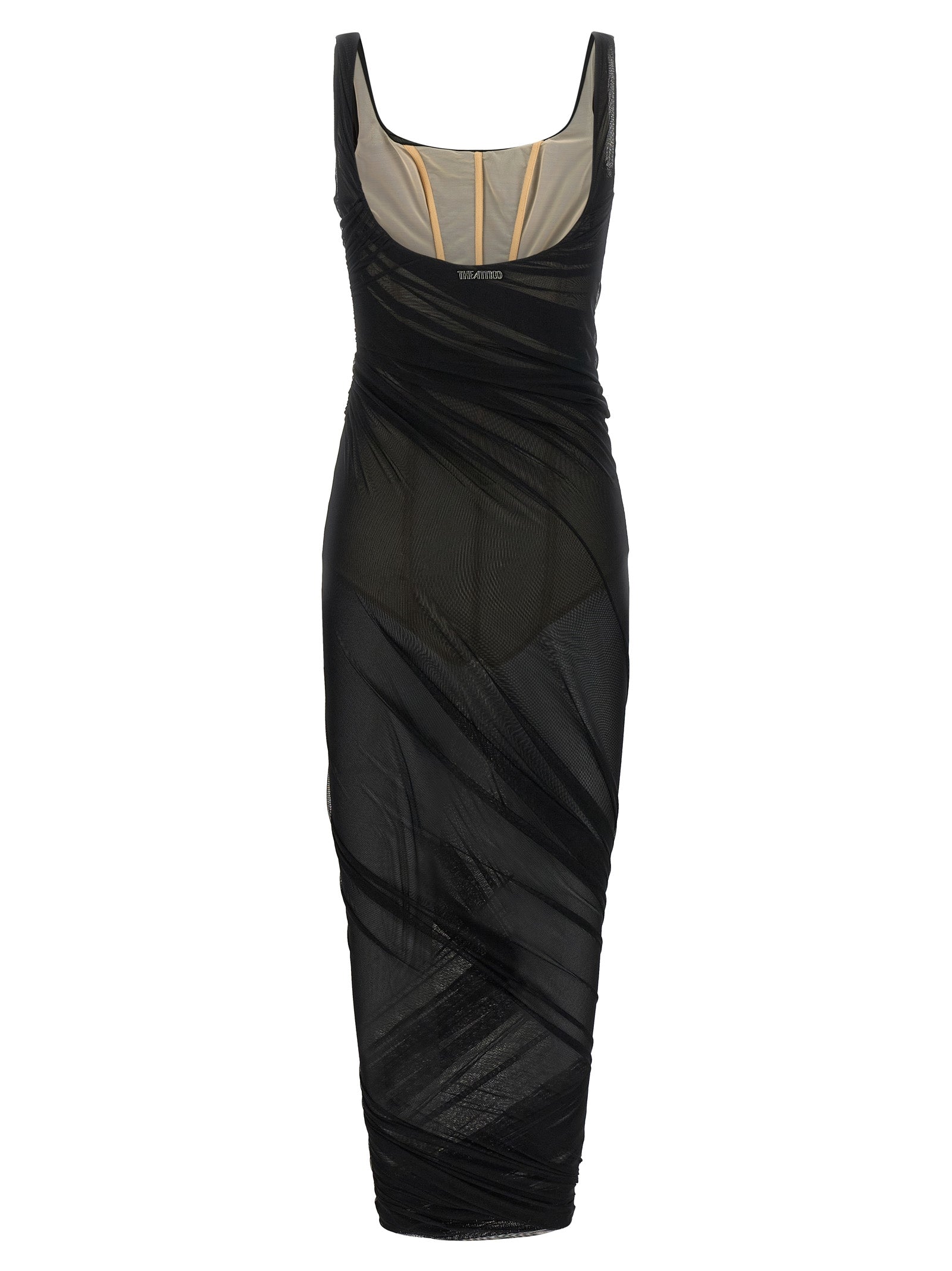 Black Polyamide Midi Dress