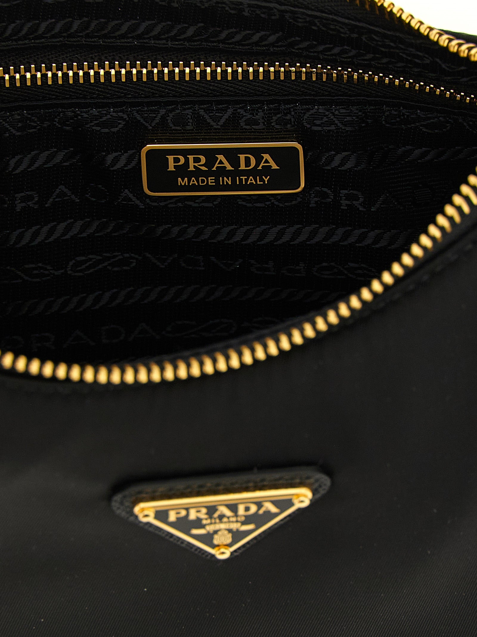 Black Recycled Polyamide Shoulder Bag