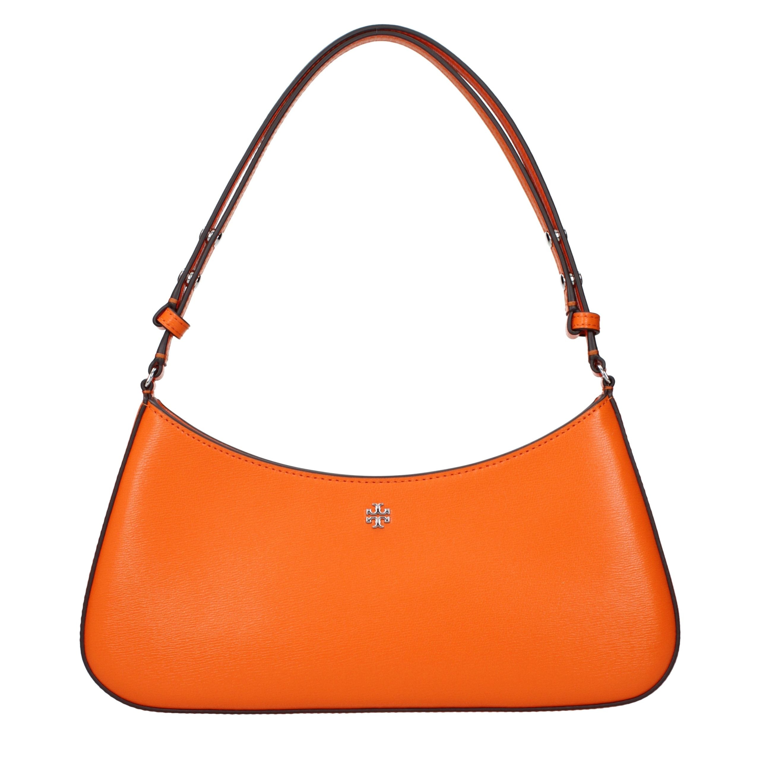 Orange Leather Shoulder Bag