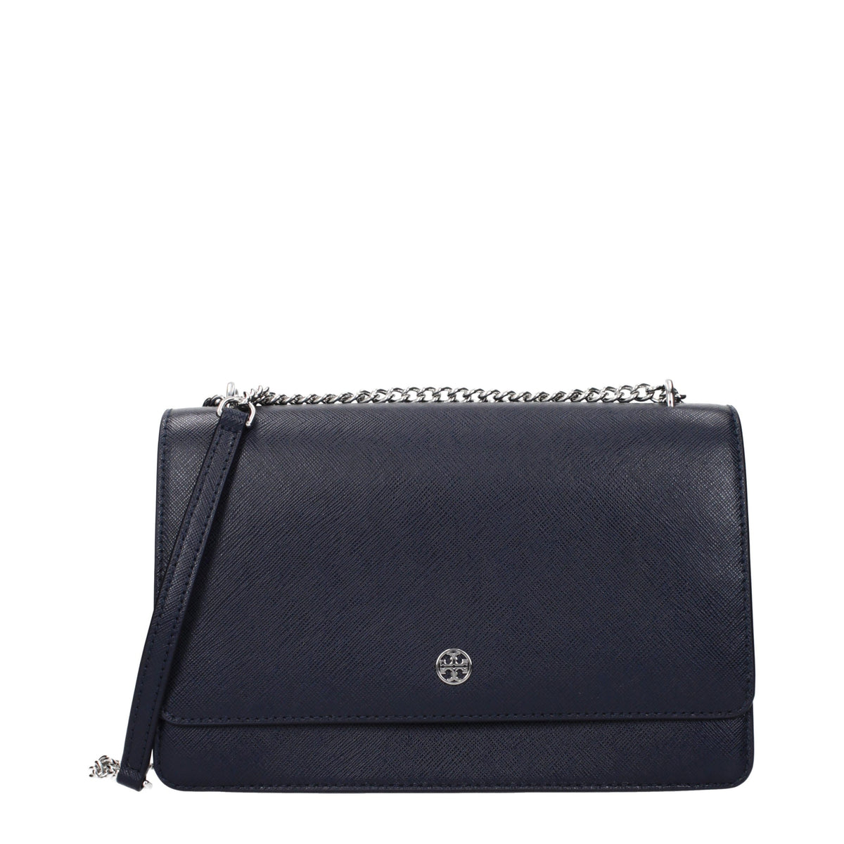 Blue Leather Crossbody Bag