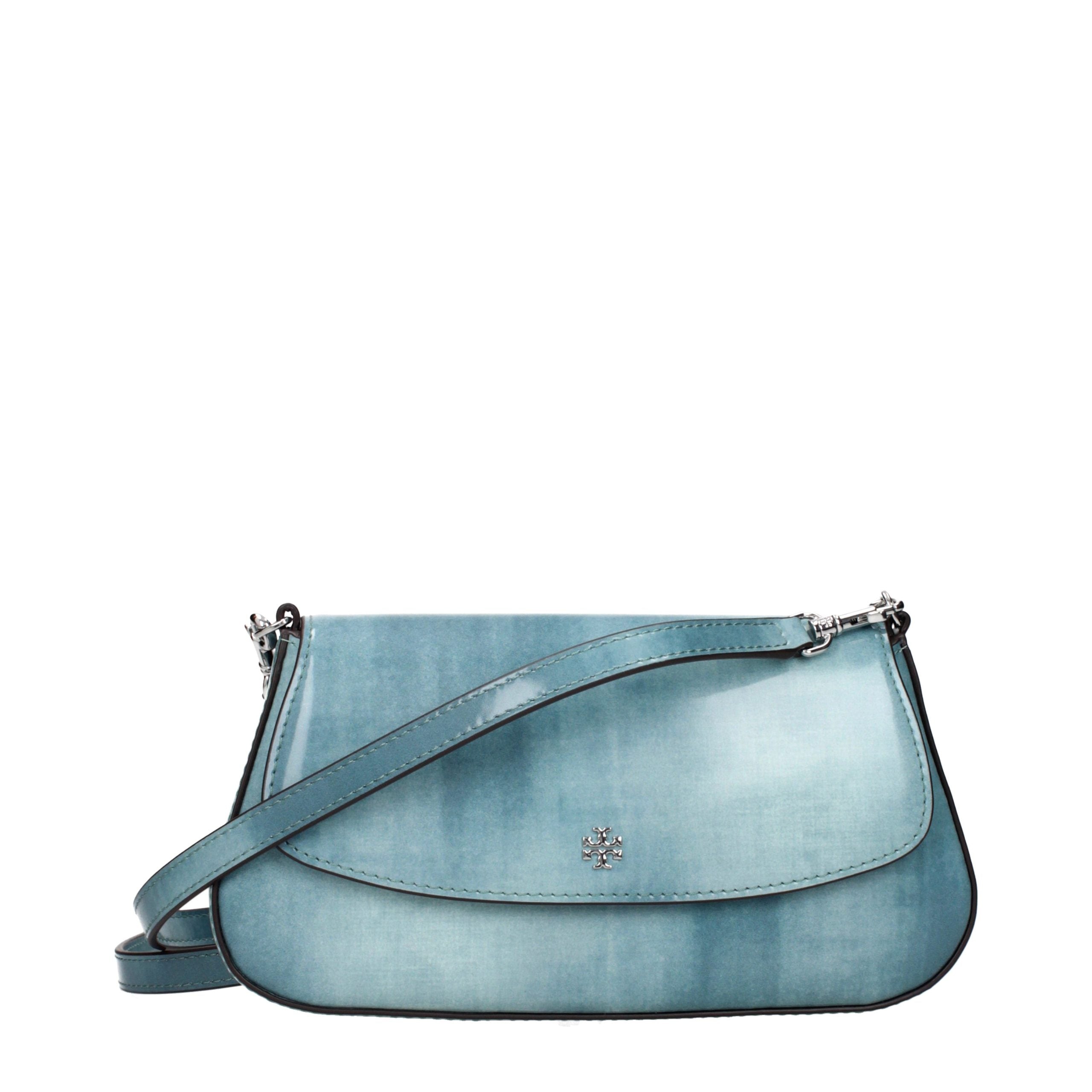 Blue Leather Crossbody Bag