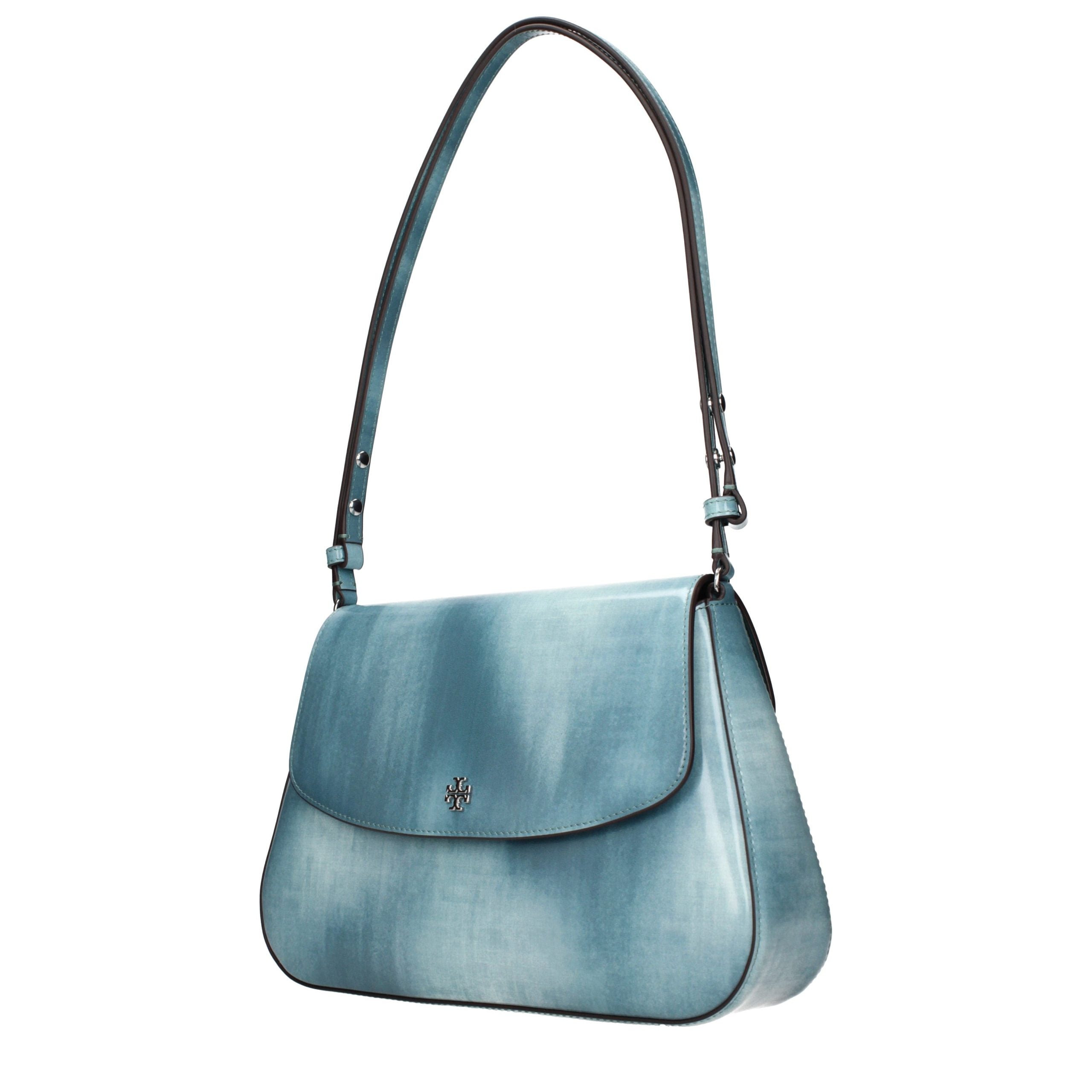 Blue Leather Shoulder Bag