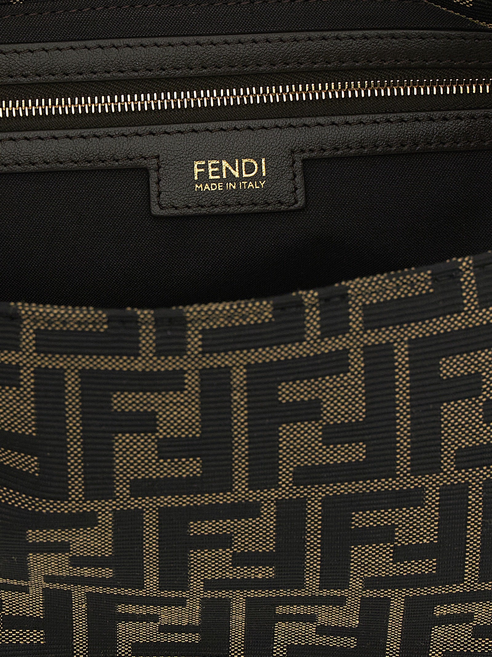 Brown Polyester Shoulder Bag