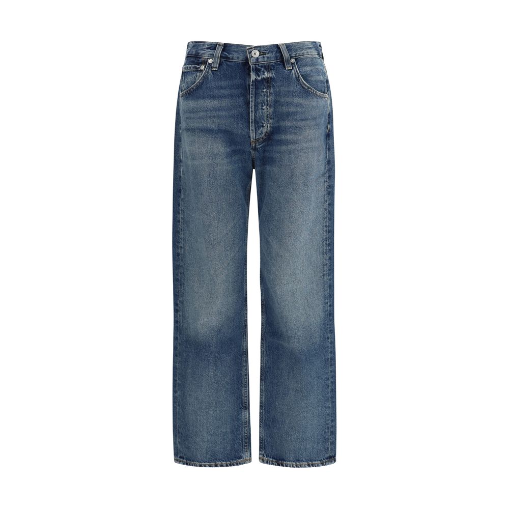 Blue Organic Cotton Straight-Leg Jeans
