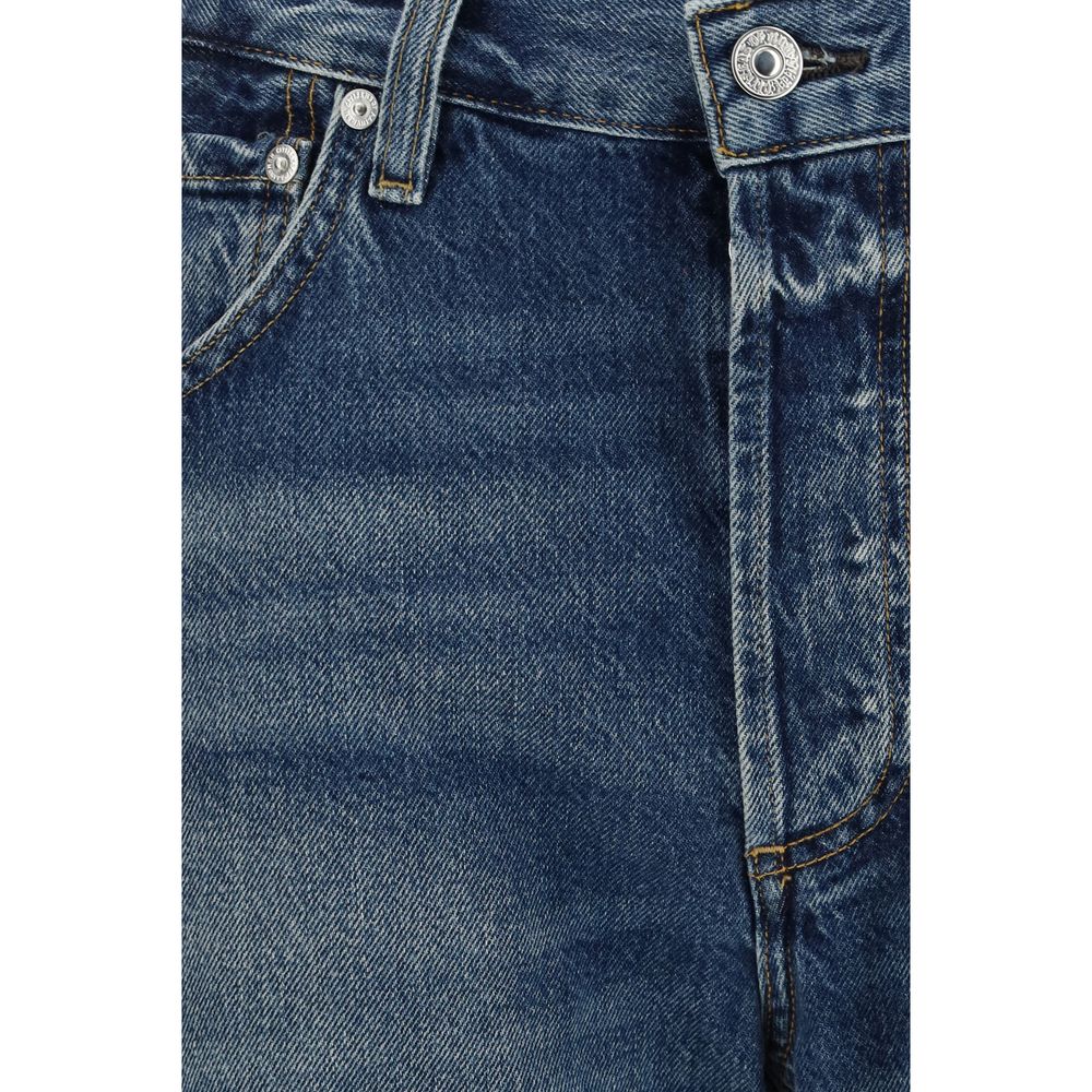 Blue Organic Cotton Straight-Leg Jeans