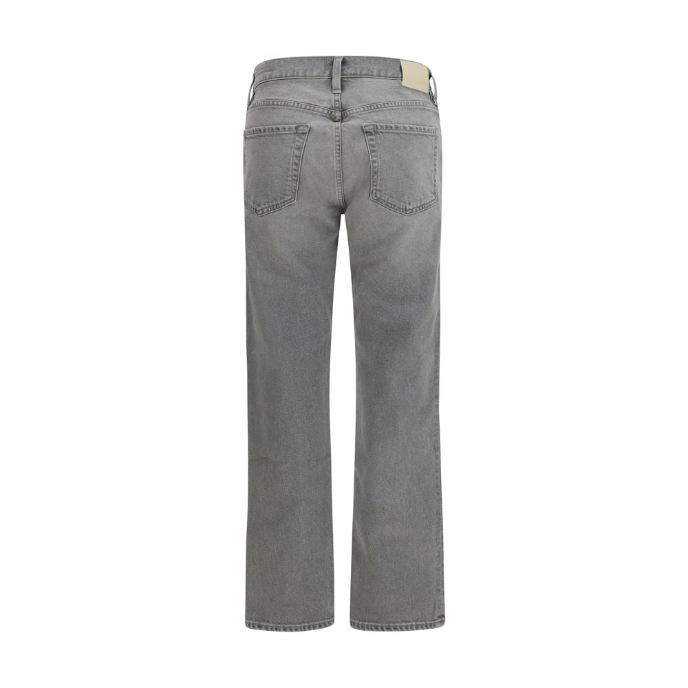 Gray Cotton Slim Fit Jeans