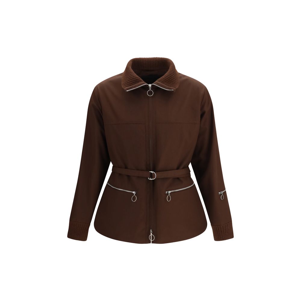 Brown Polyester Shell Jacket