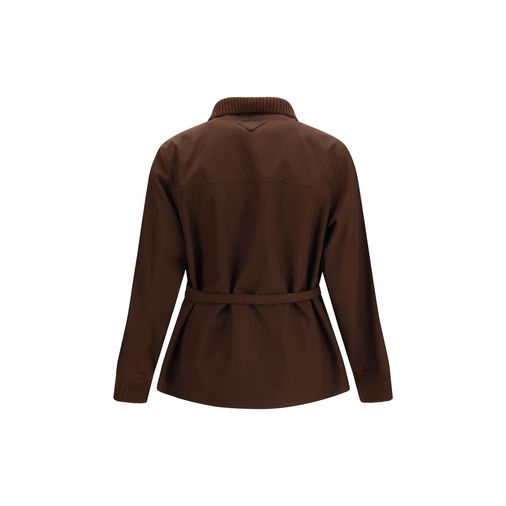Brown Polyester Shell Jacket
