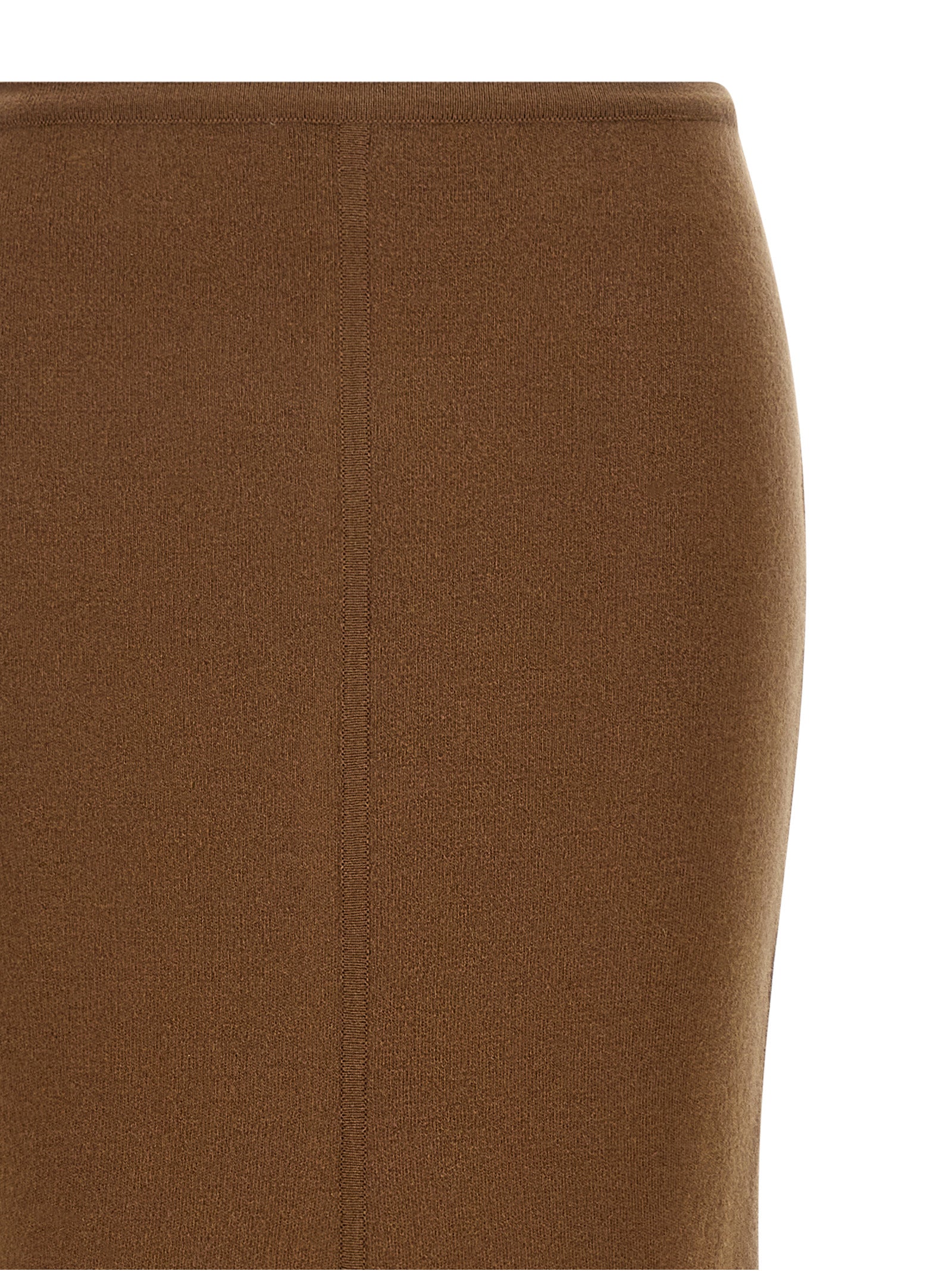 Brown Virgin Wool Mini Skirt