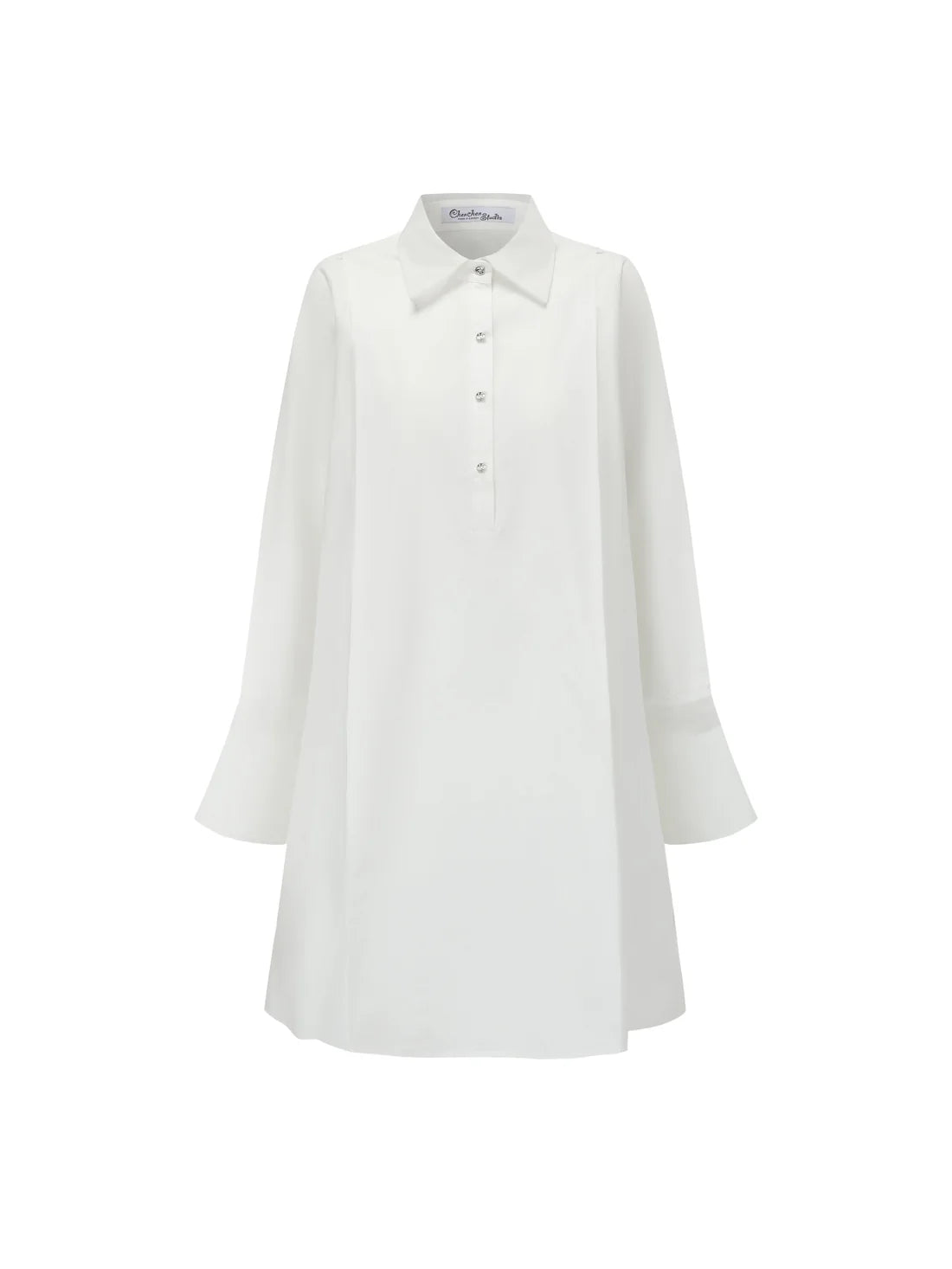 Organza Shirt Dress - Black