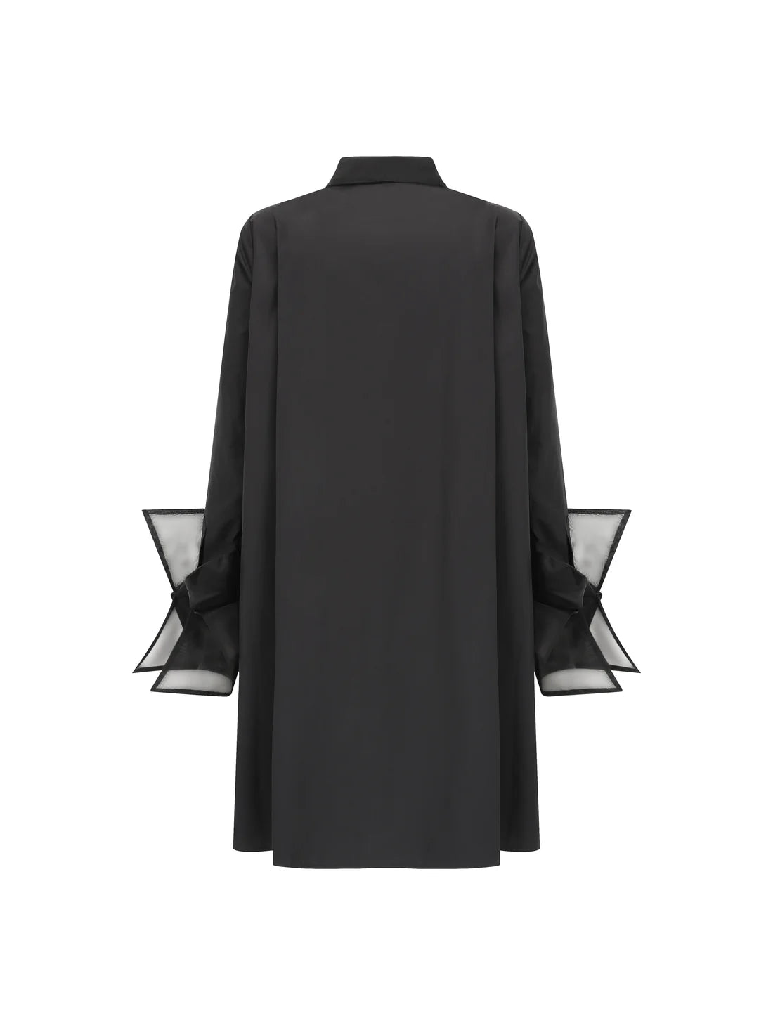 Organza Shirt Dress - Black