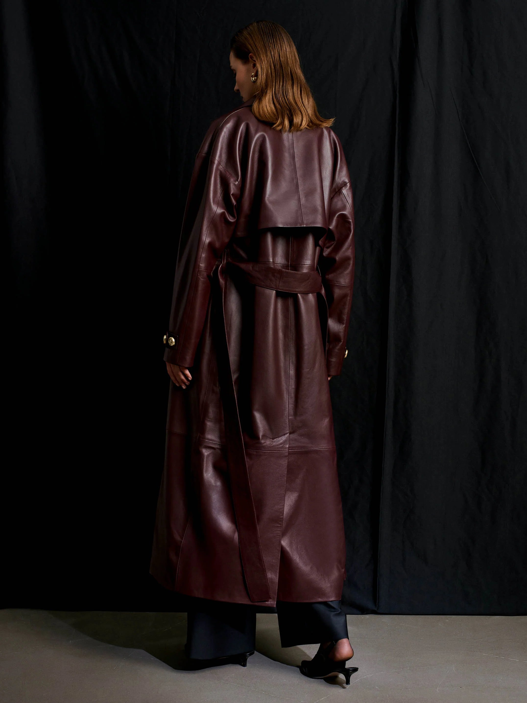 Journey Oversize Leather Trench Coat