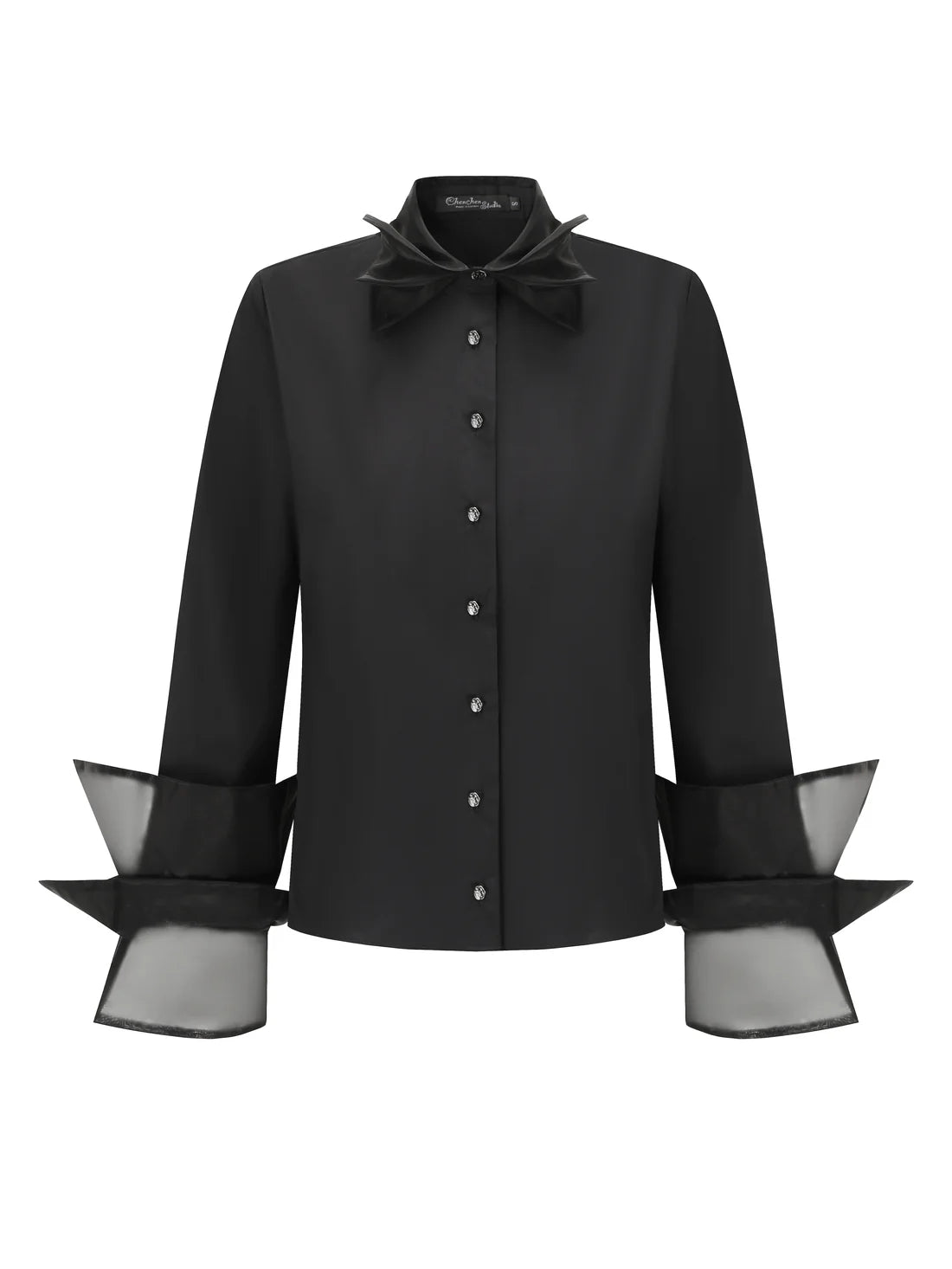 Organza Simple Shirt - Black
