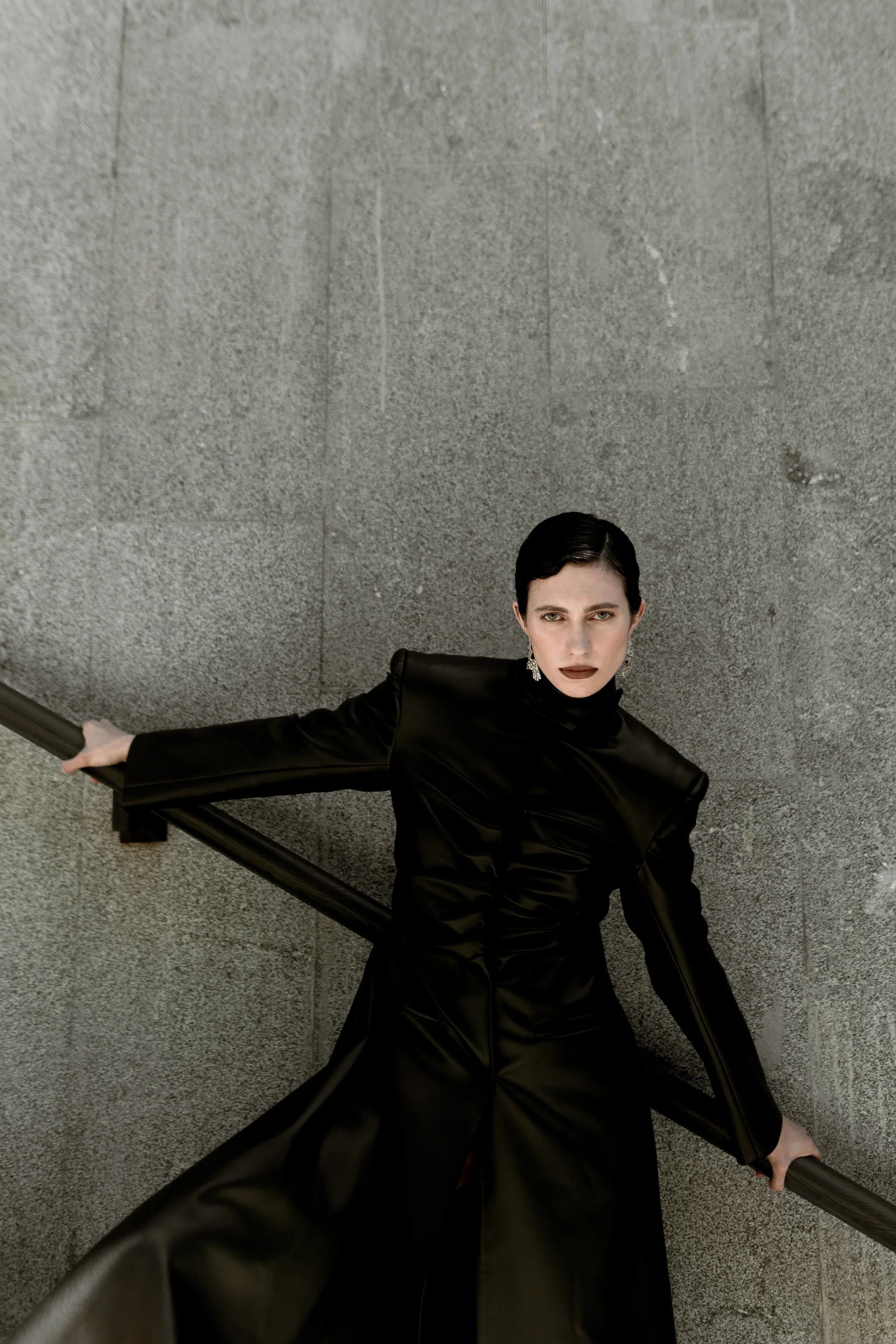 Black Faux Leather Maxi Trench Coat