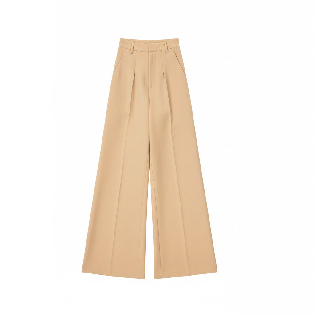 Beige Flared Trousers