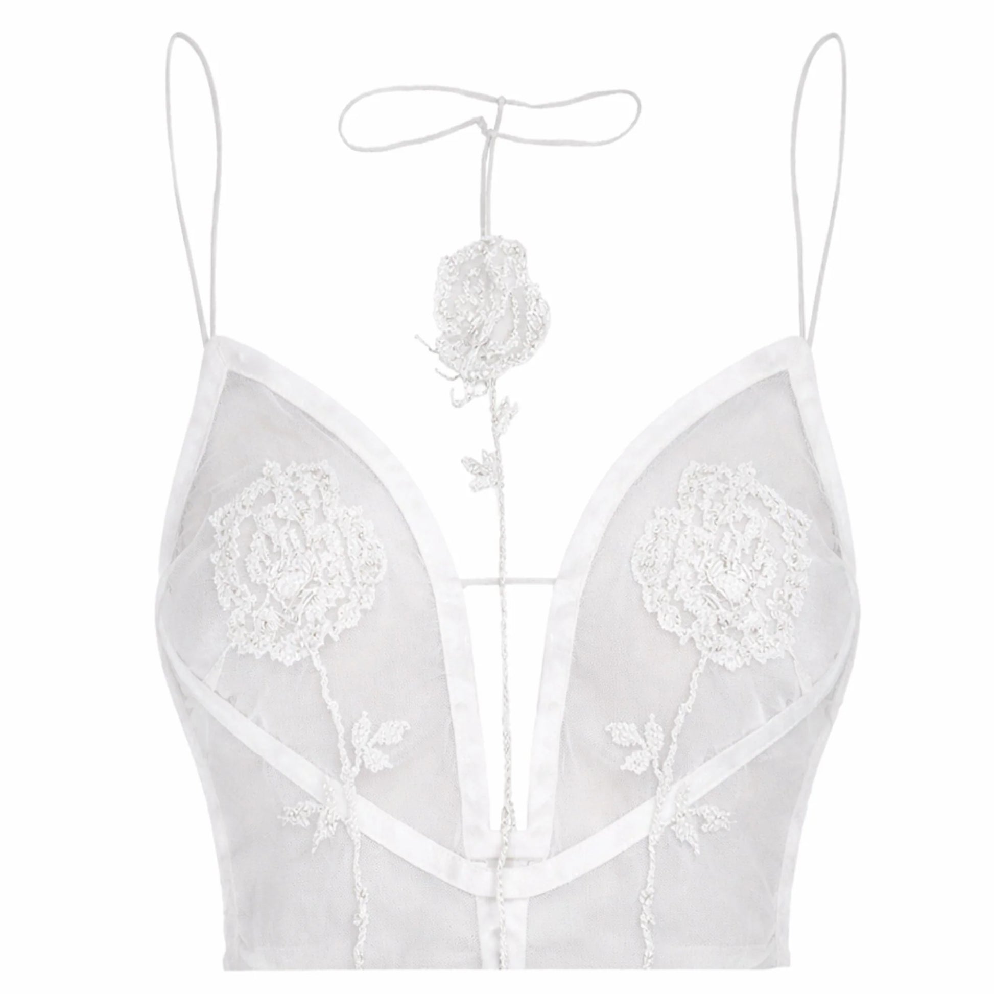 White Rose Sheer Top