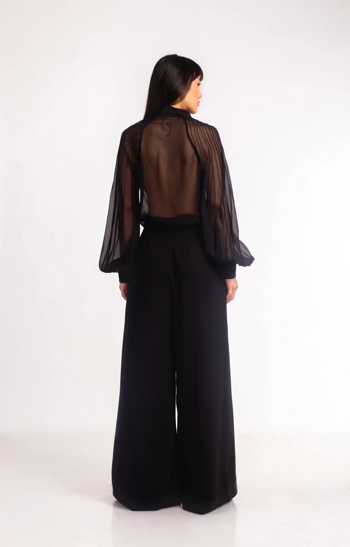 Black Embroidered Rose Shirt