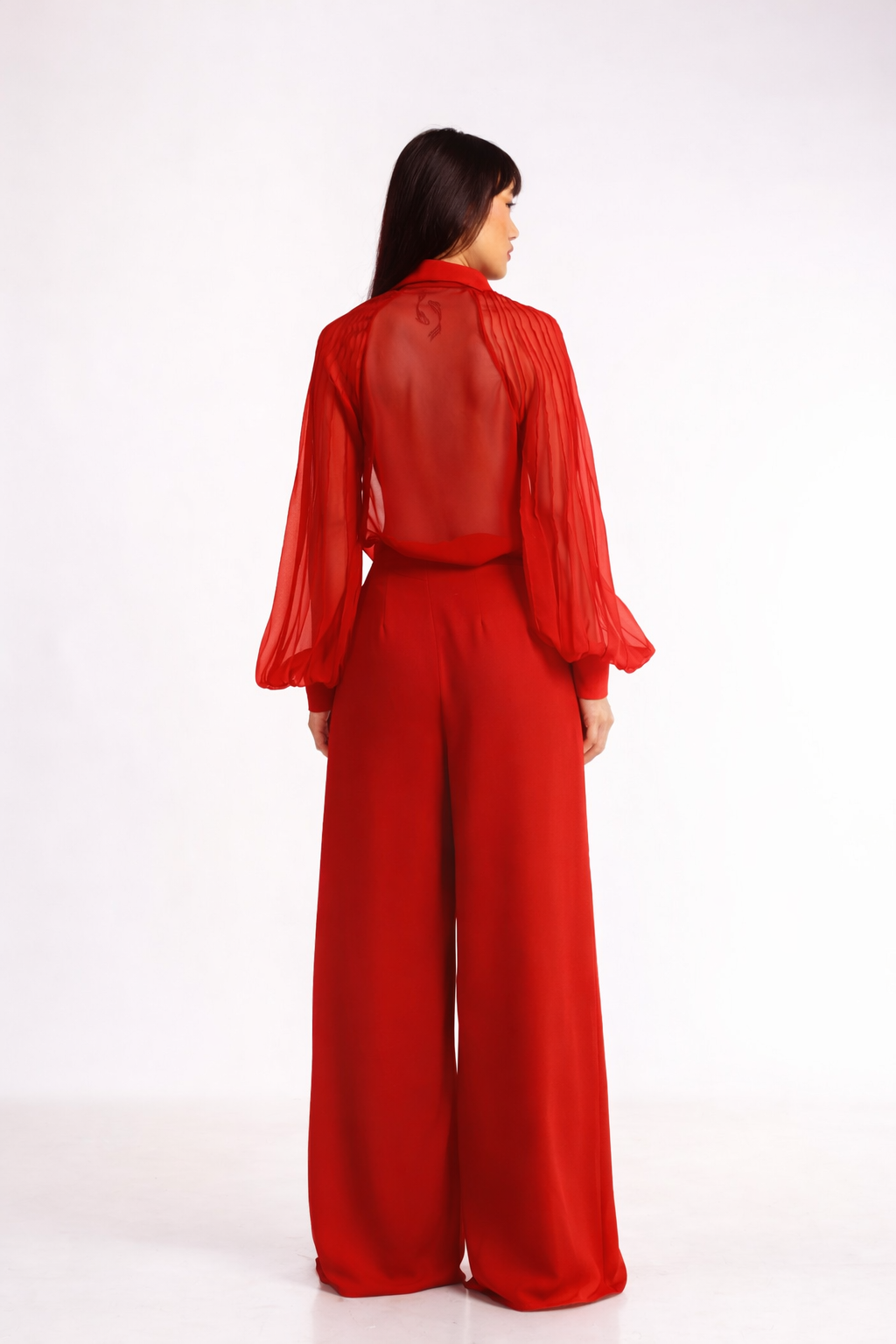 Red Flared Trousers