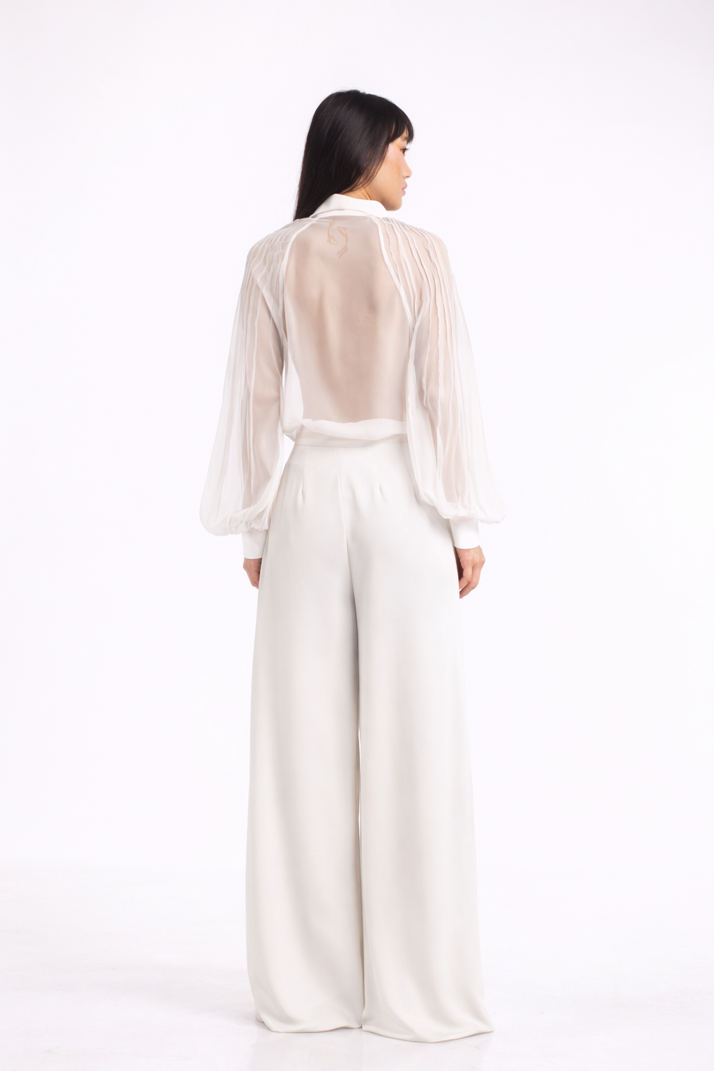 White Embroidered Rose Shirt