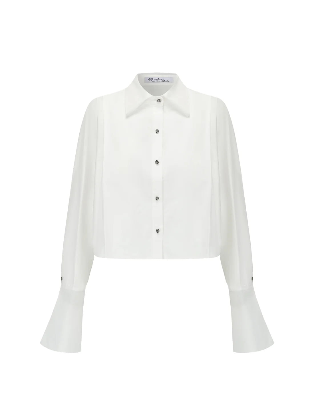 Organza Cropped Shirt - Black