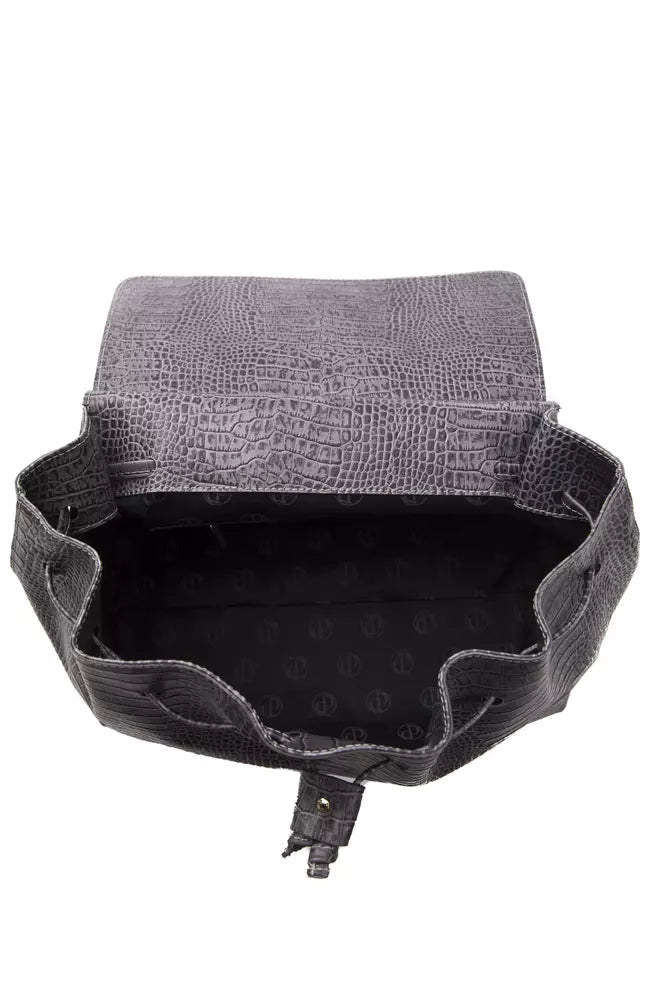 Gray Leather Women Shoulder Bag