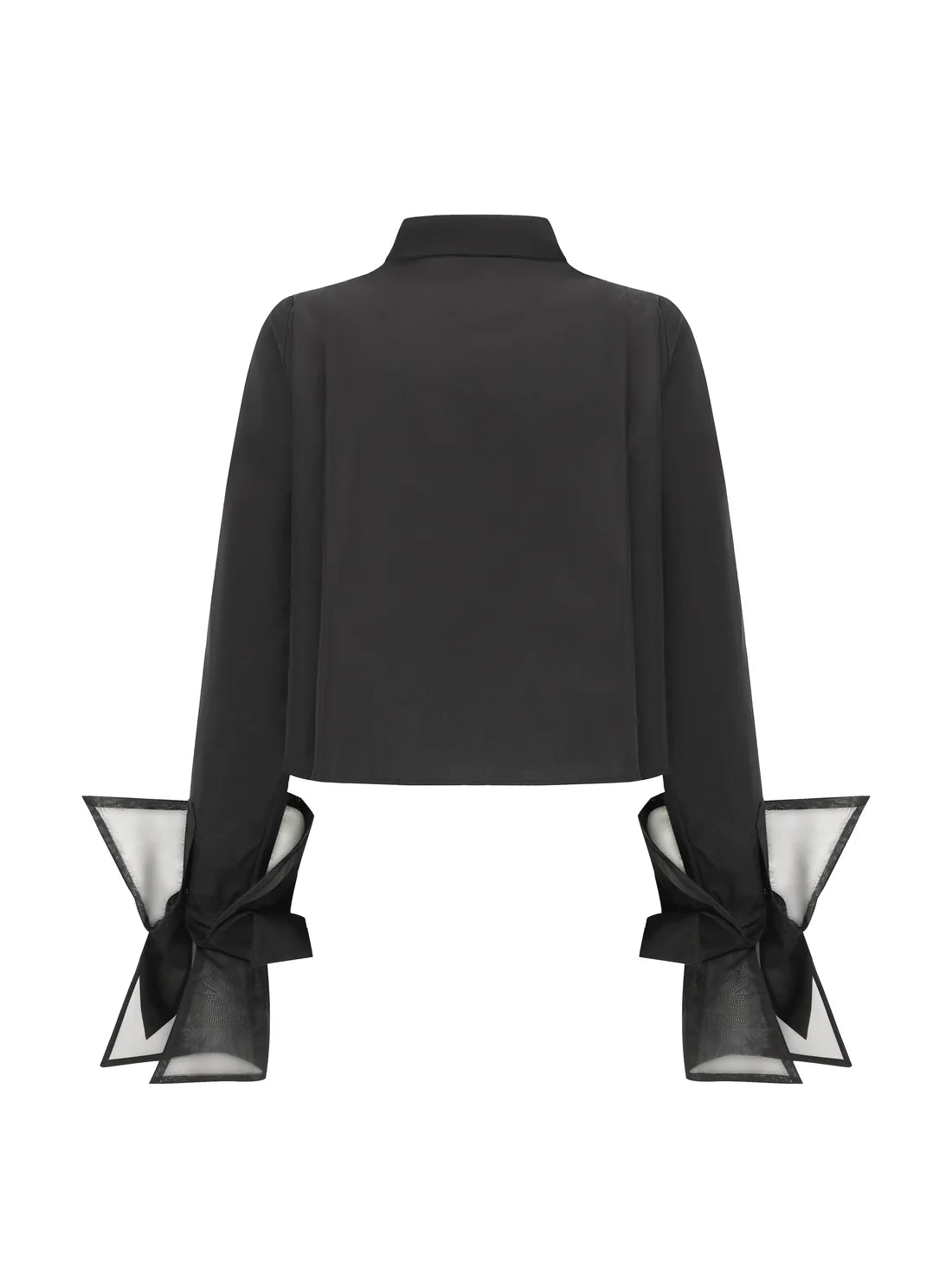 Organza Cropped Shirt - Black