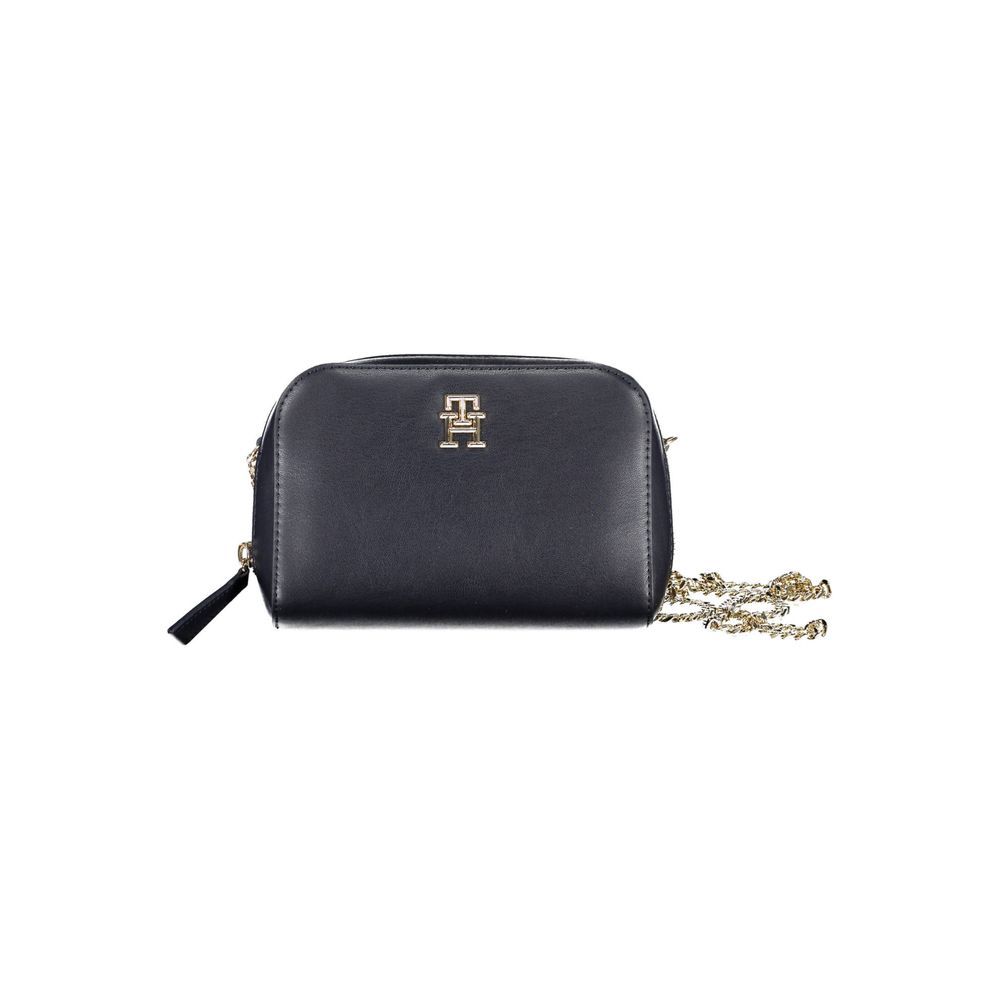 Blue Polyurethane Women Bag
