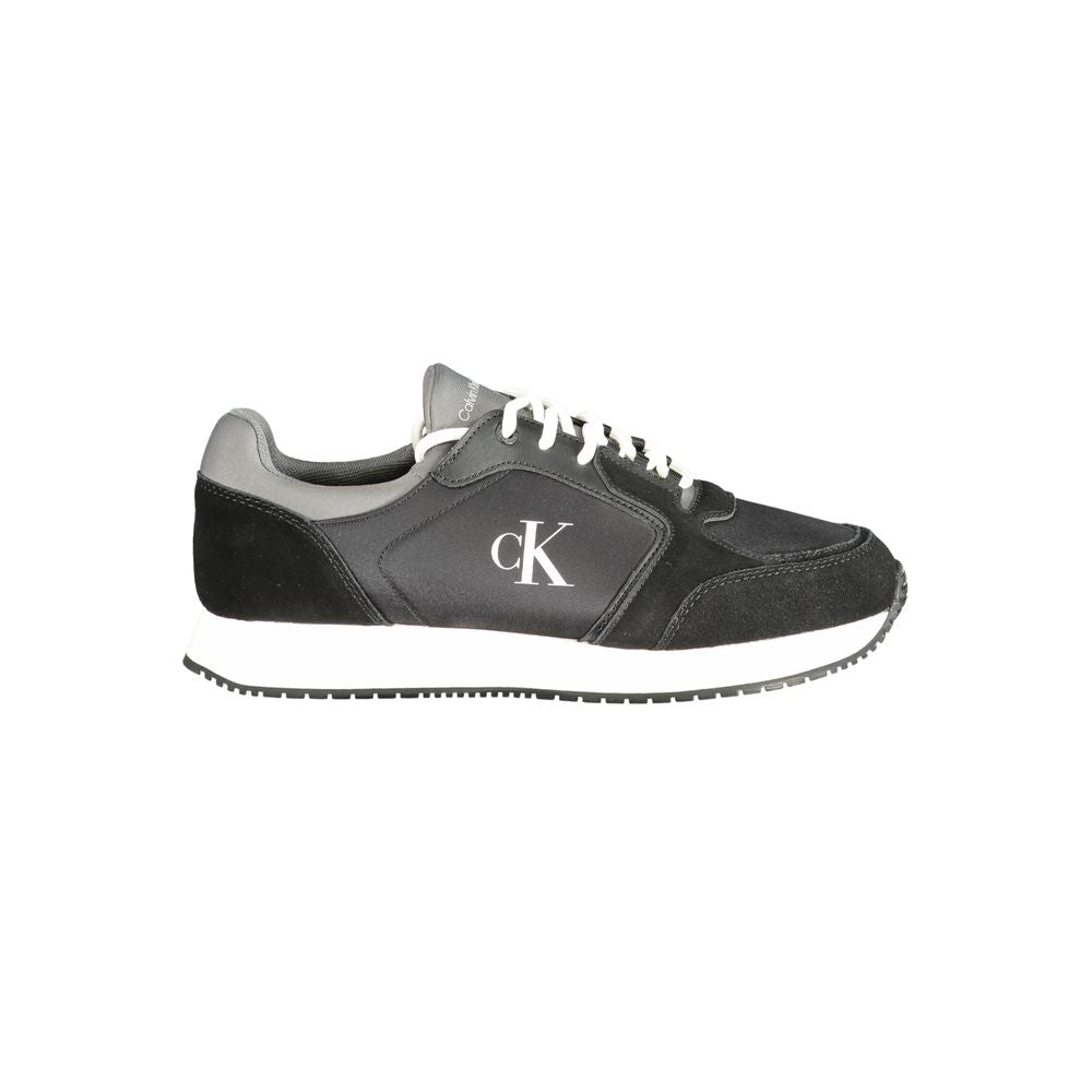 Black Polyurethane Men Sneaker