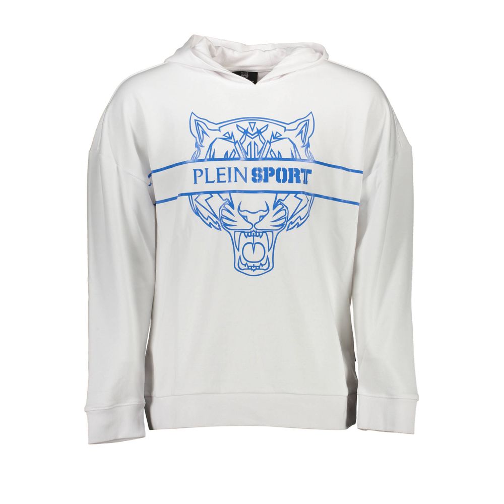 White Cotton Men's Hooded Sweatshirt