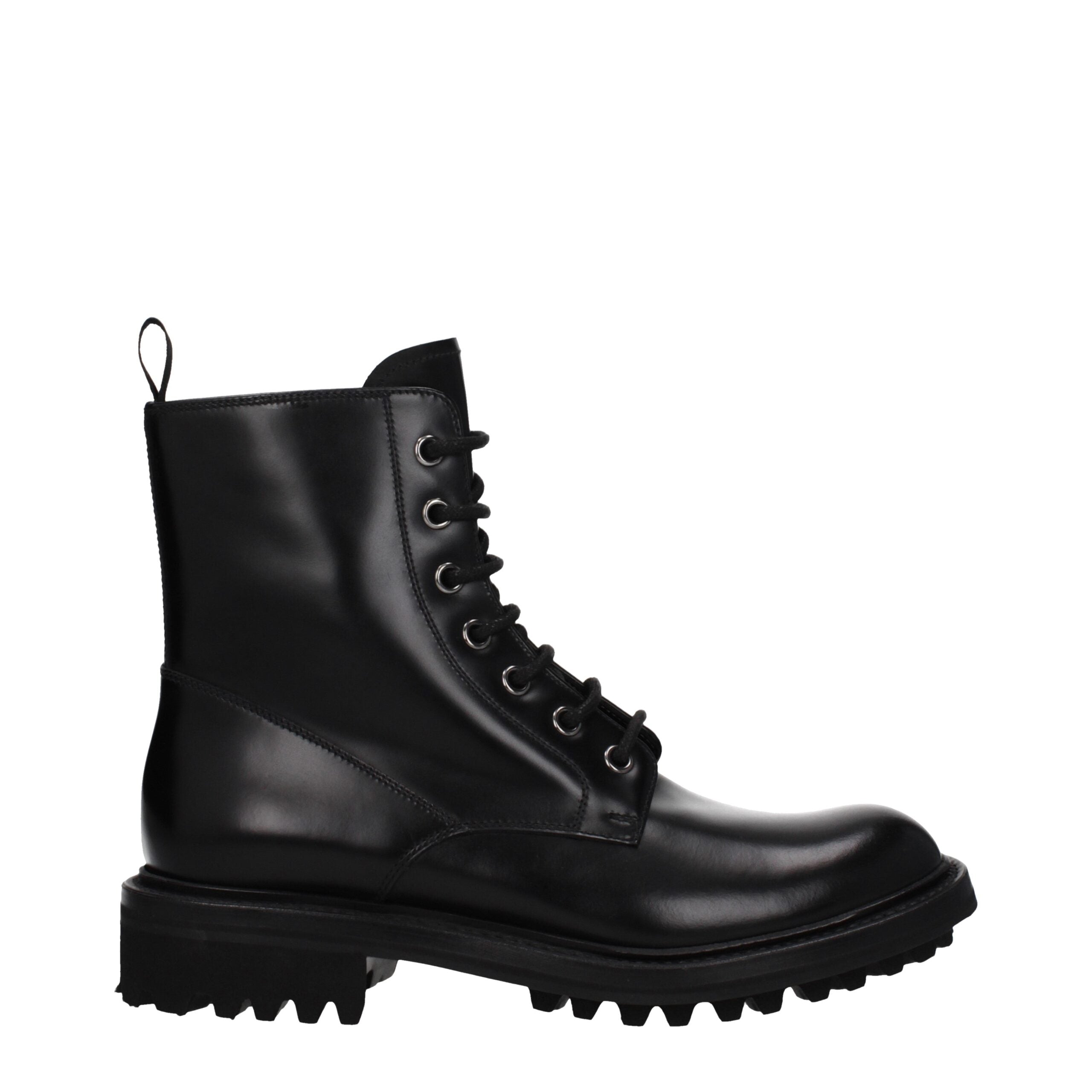 Black Leather Ankle Boots