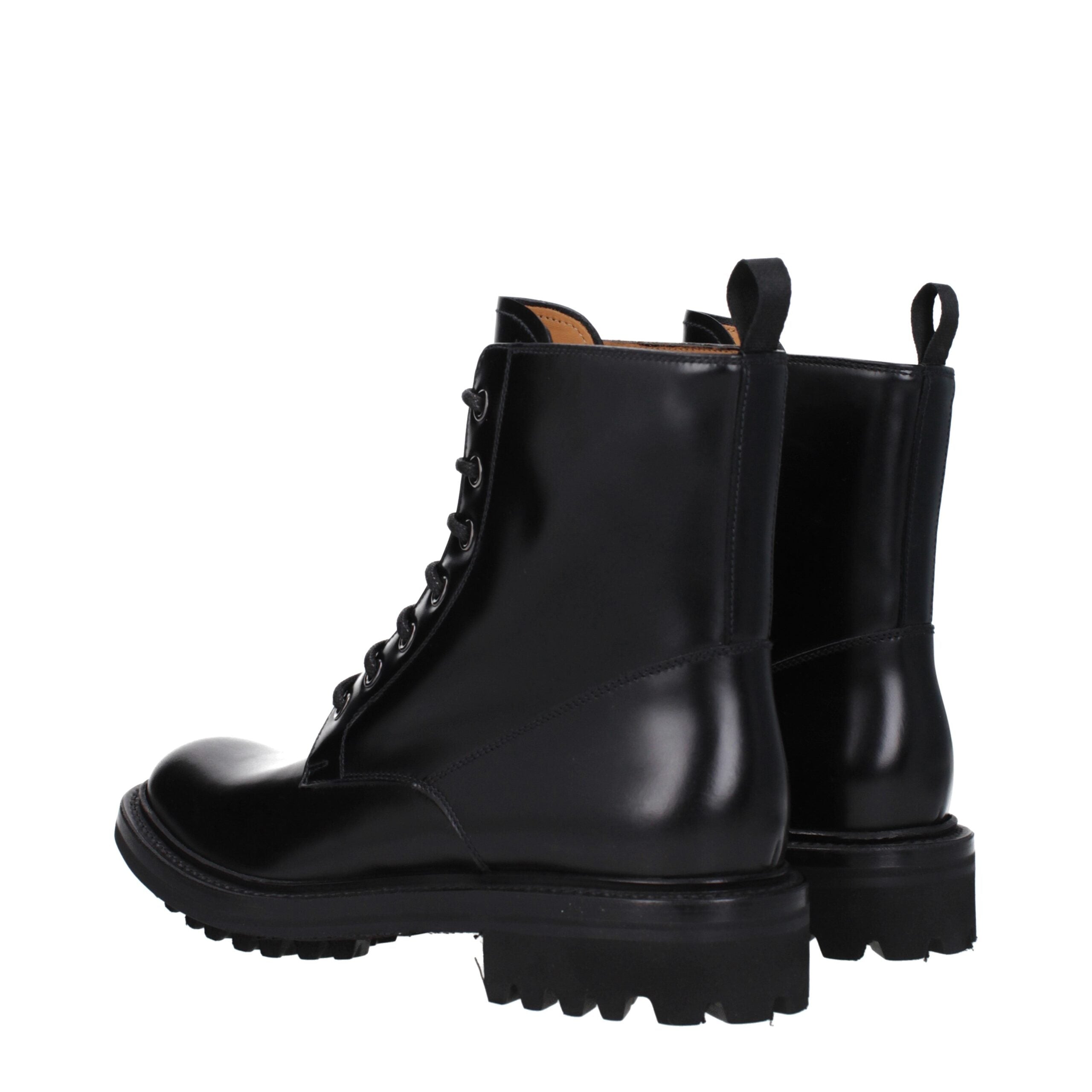Black Leather Ankle Boots