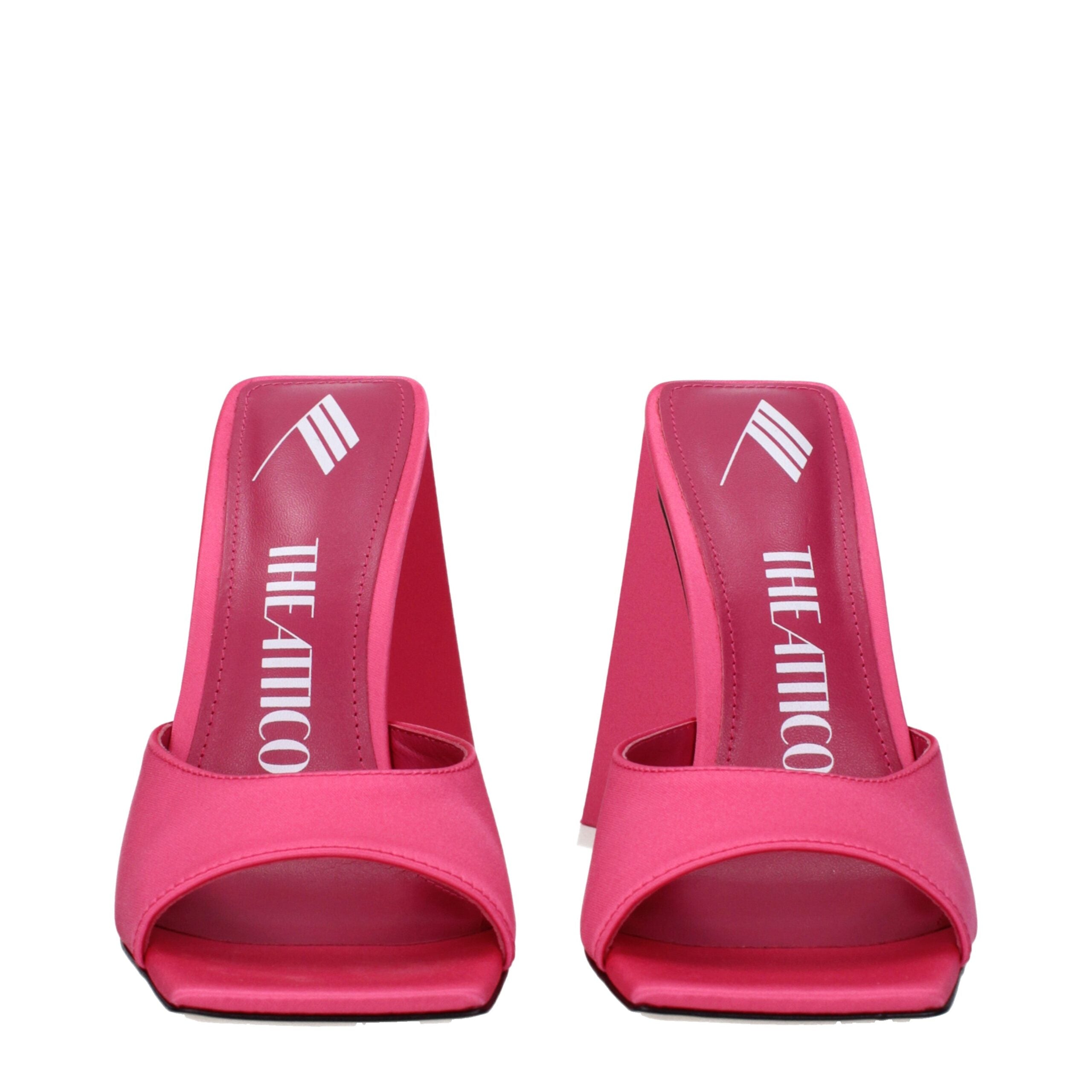 Pink Fabric Platform Sandals