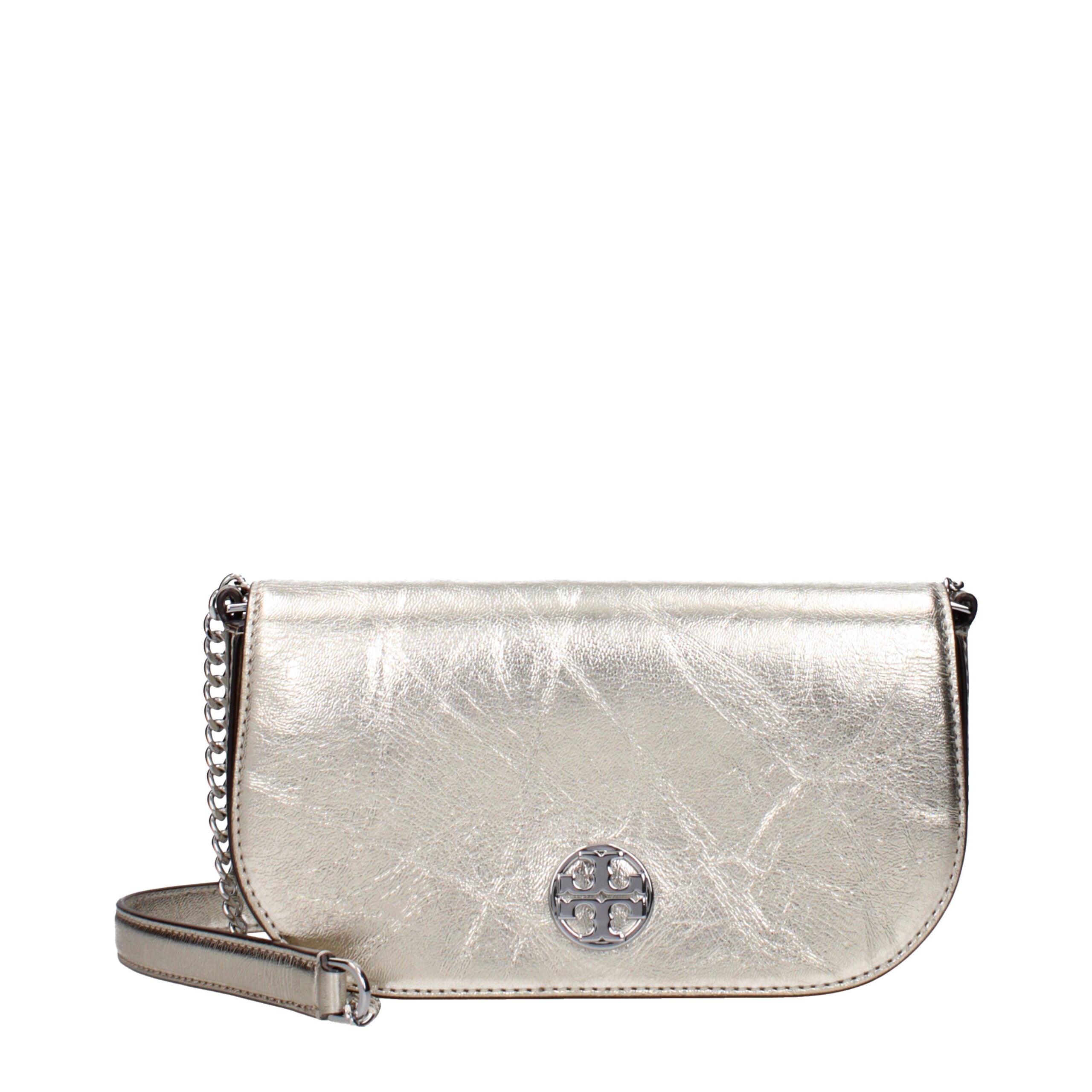 Gold Leather Crossbody Bag