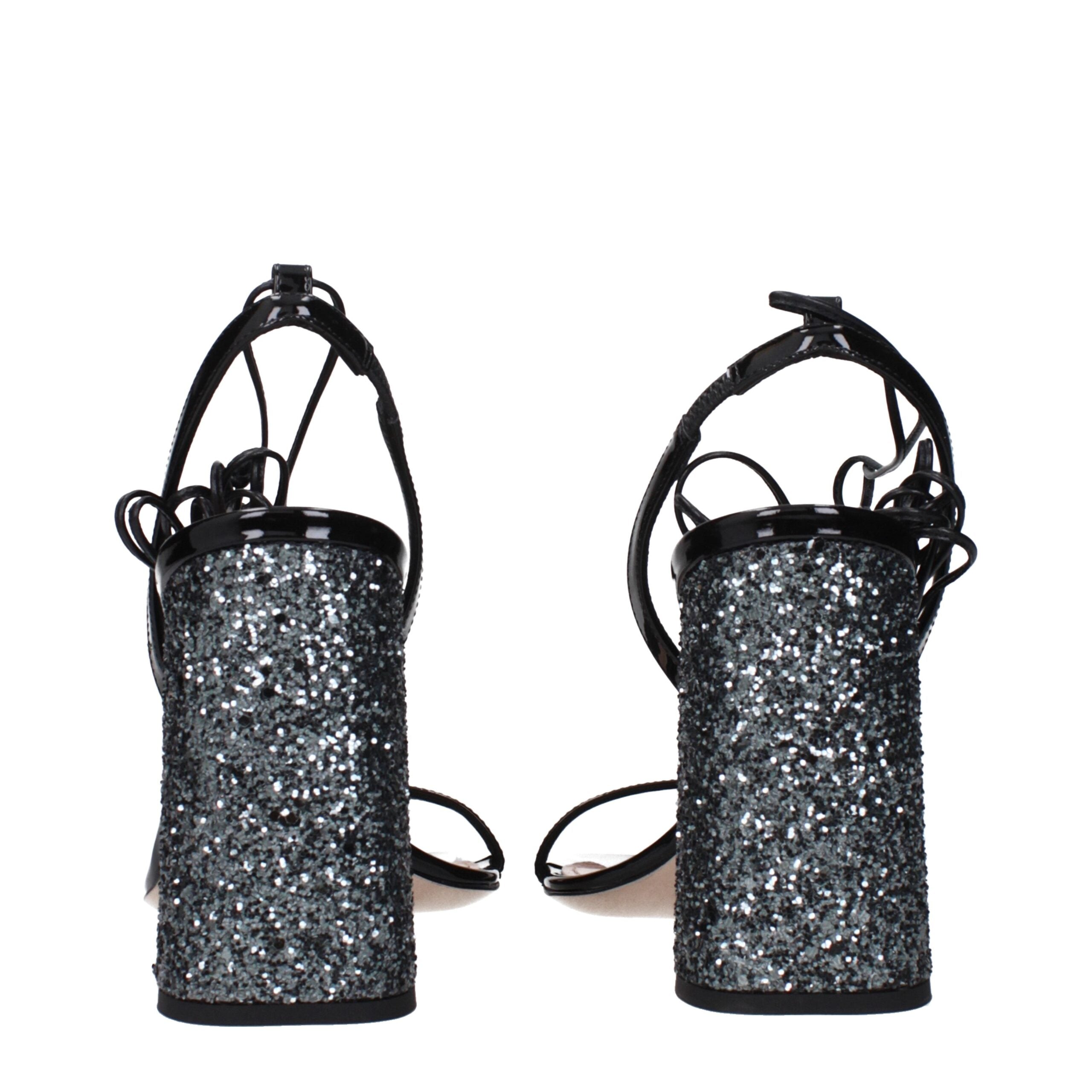 Black Leather Platform Sandals