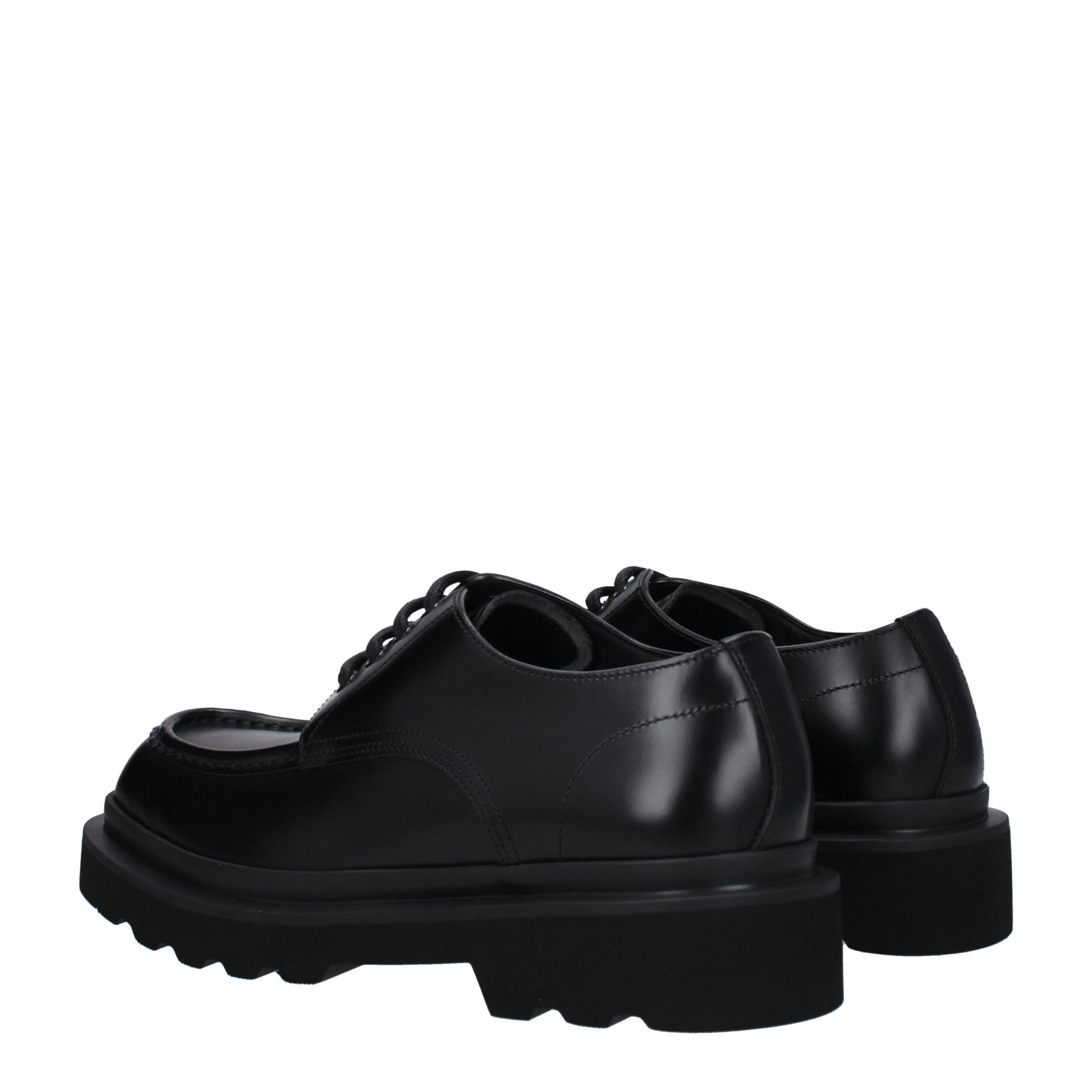 Black Leather Oxfords And Derbies