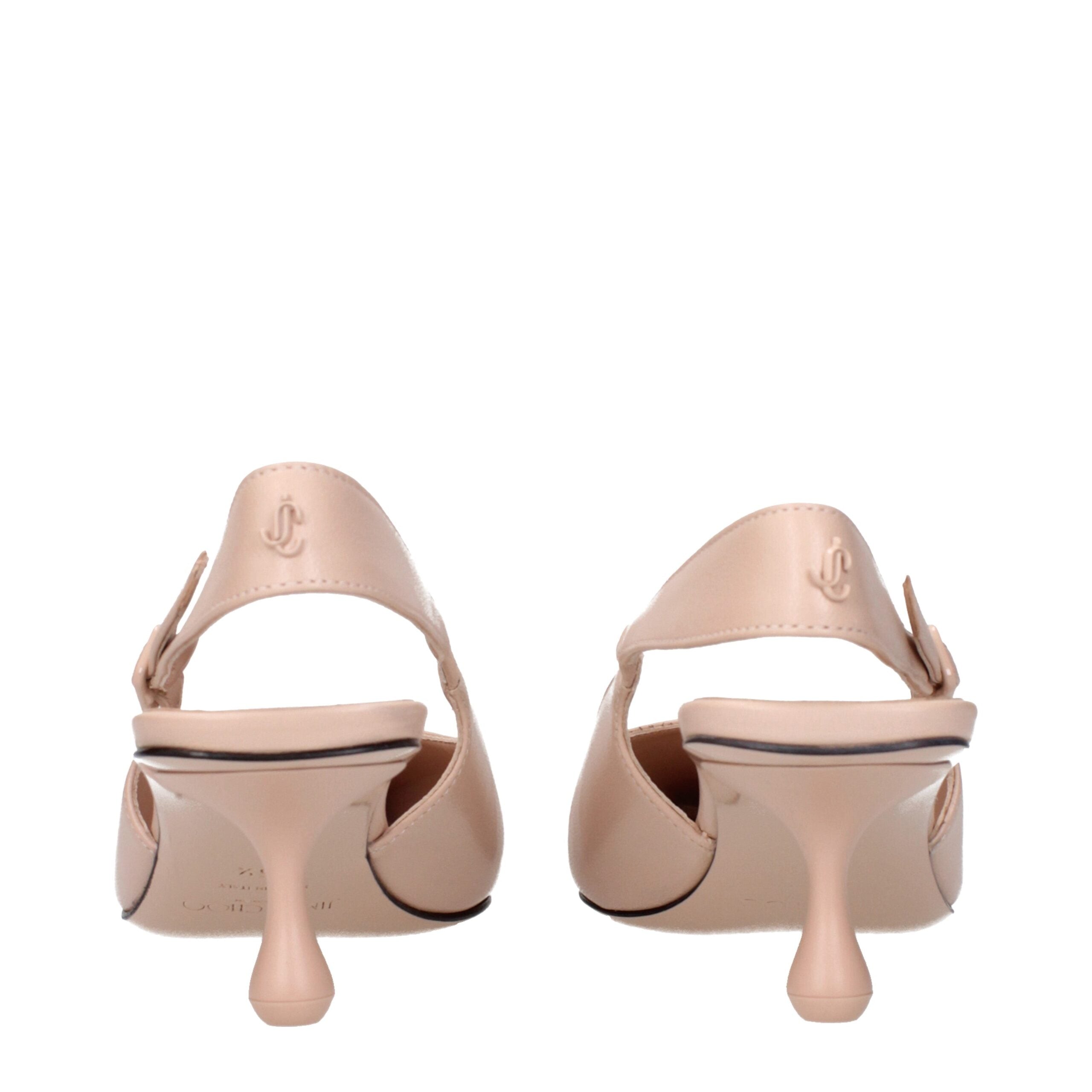 Pink Leather High Heel Pumps