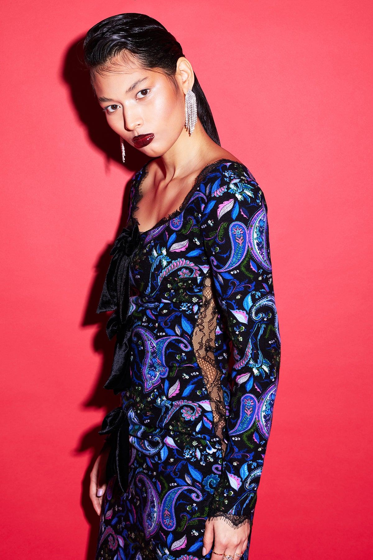 Gaia Lace Cut-Out Flannel Dress