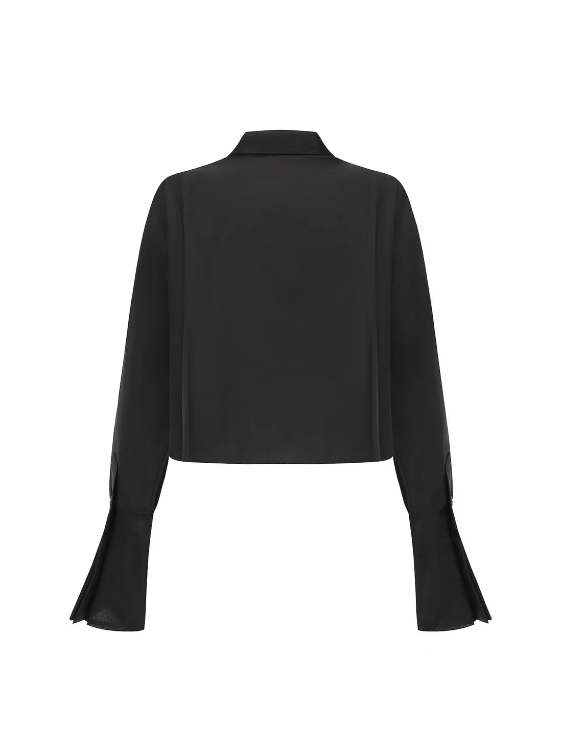 Organza Cropped Shirt - Black