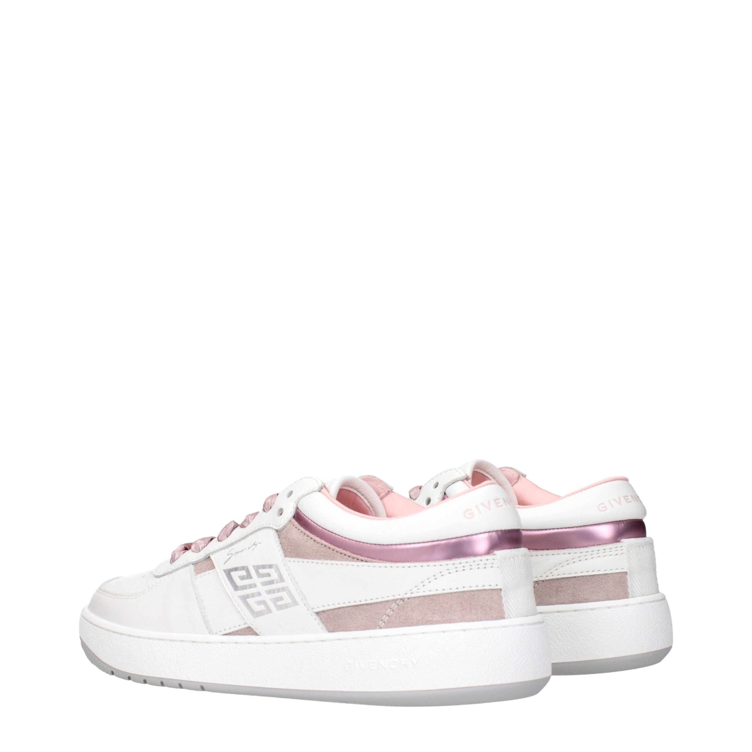 White Leather Low Top Sneakers