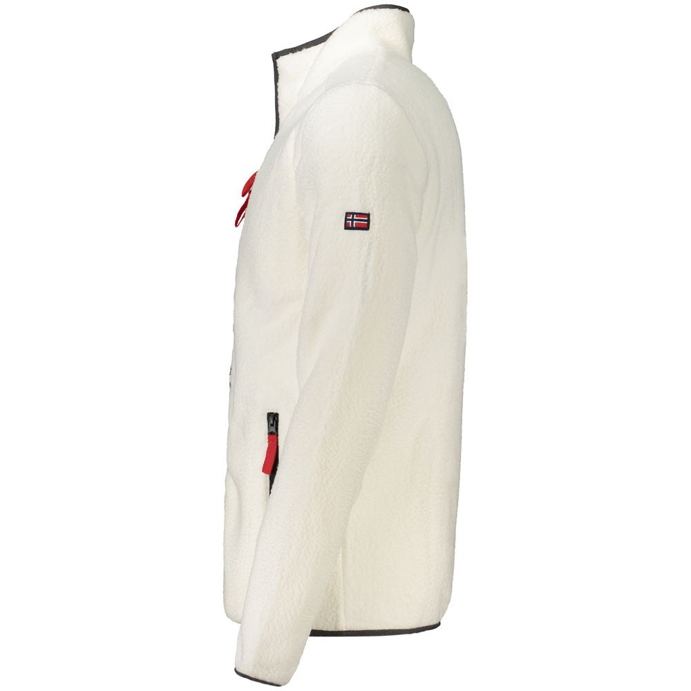 White Polyester Men Sweatshirt