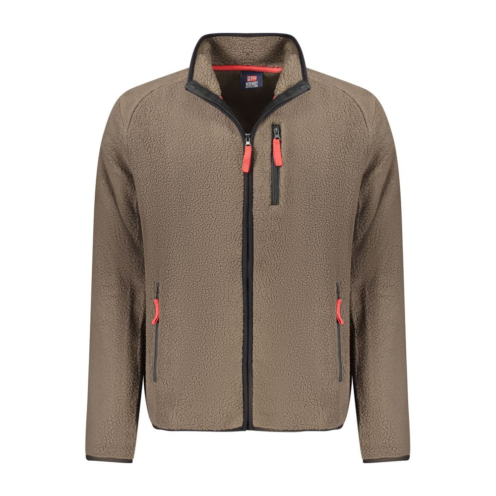 Marrone Polyester Men Sweatshirt