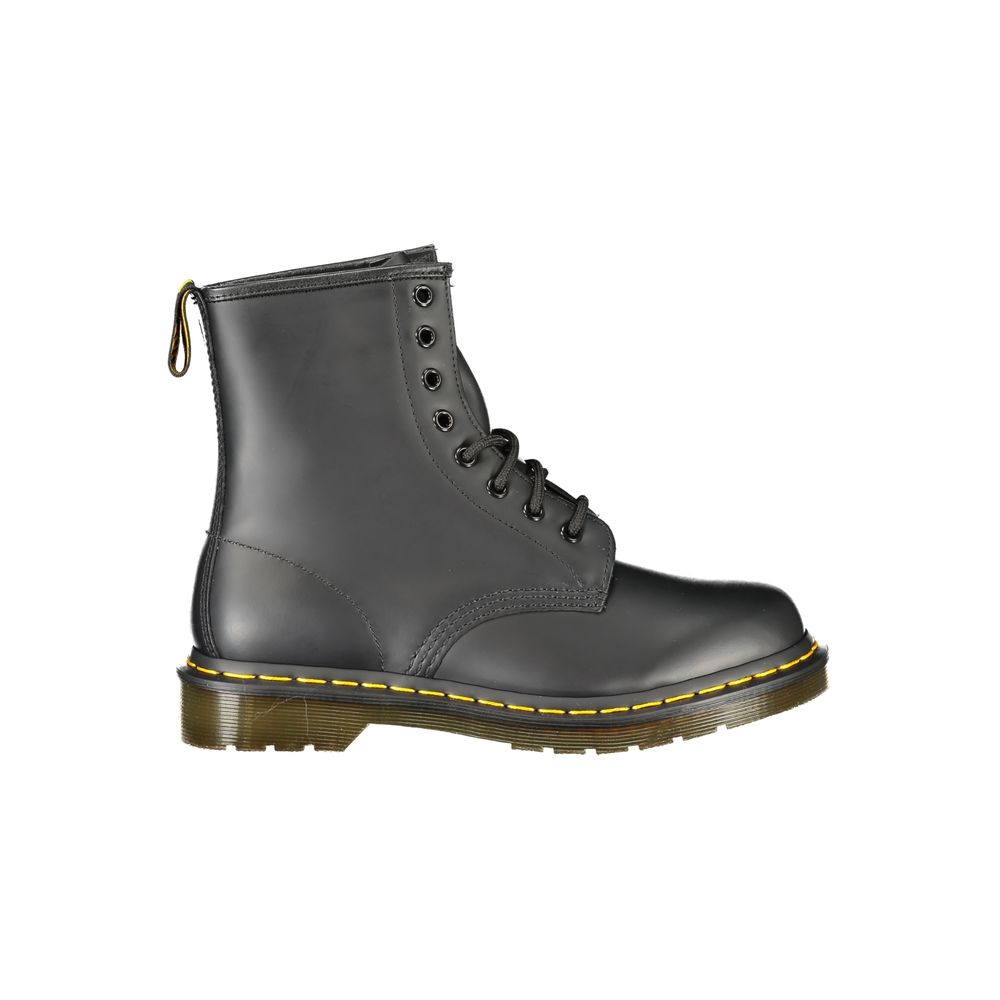 Black Leather Unisex Ankle Boot