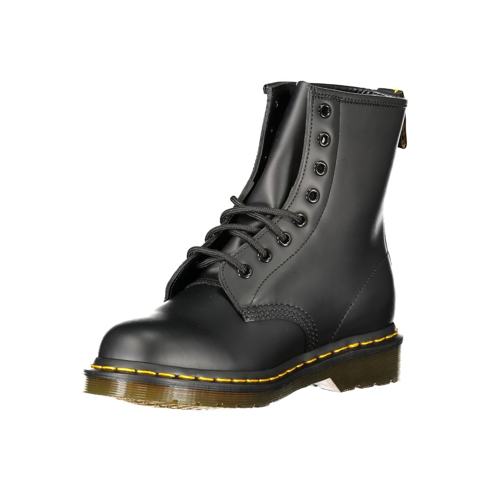 Black Leather Unisex Ankle Boot