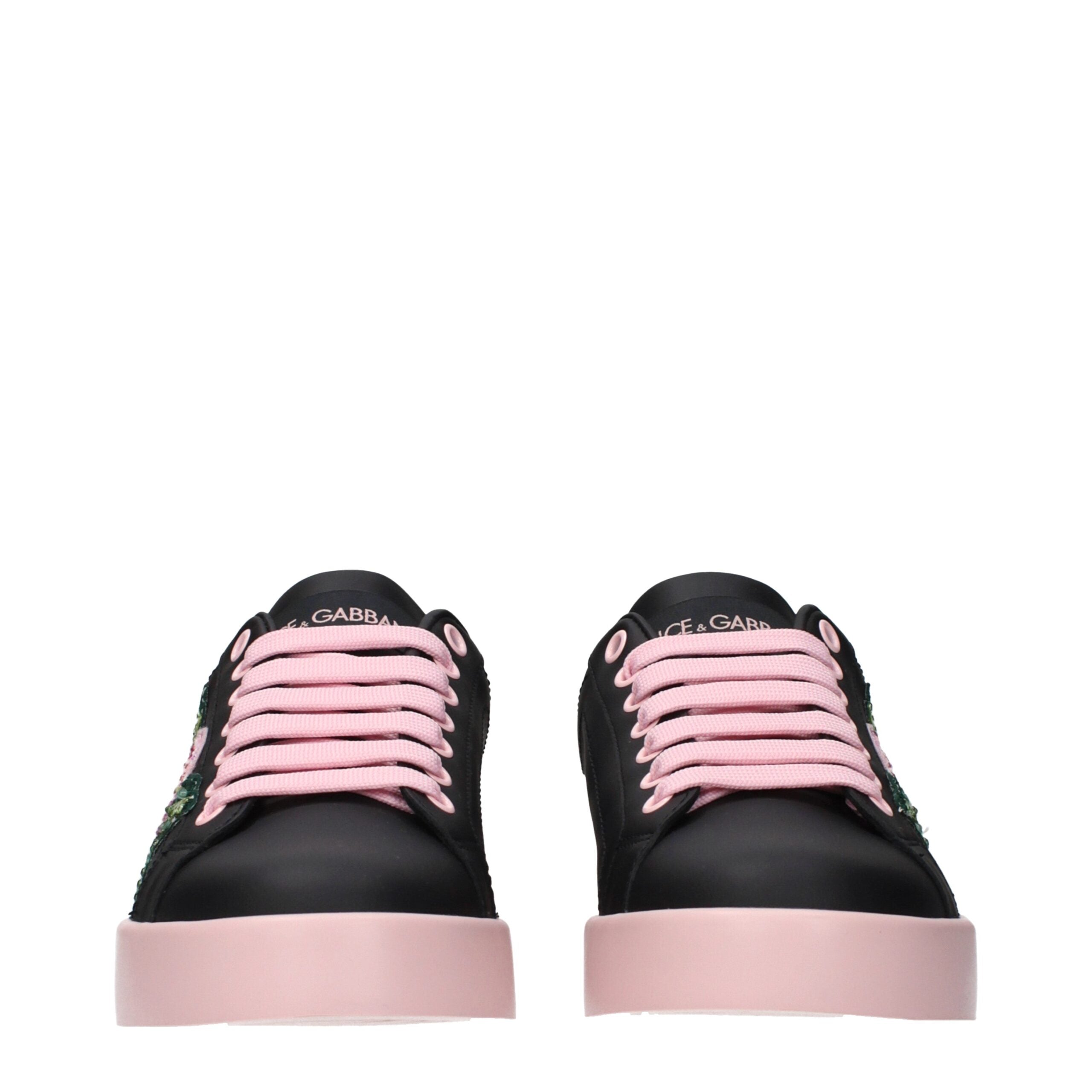 Black Leather Sneakers