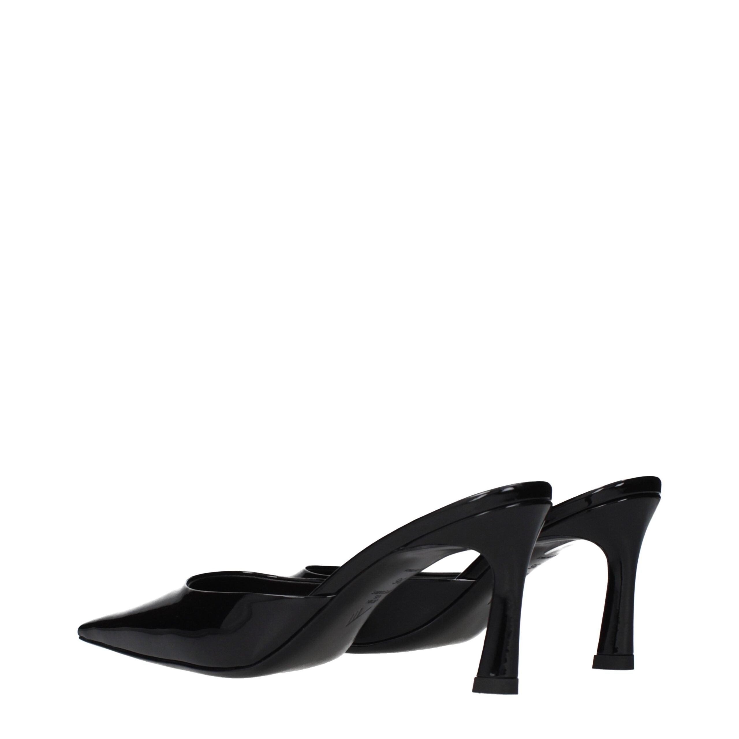 Black Leather Flat Sandals