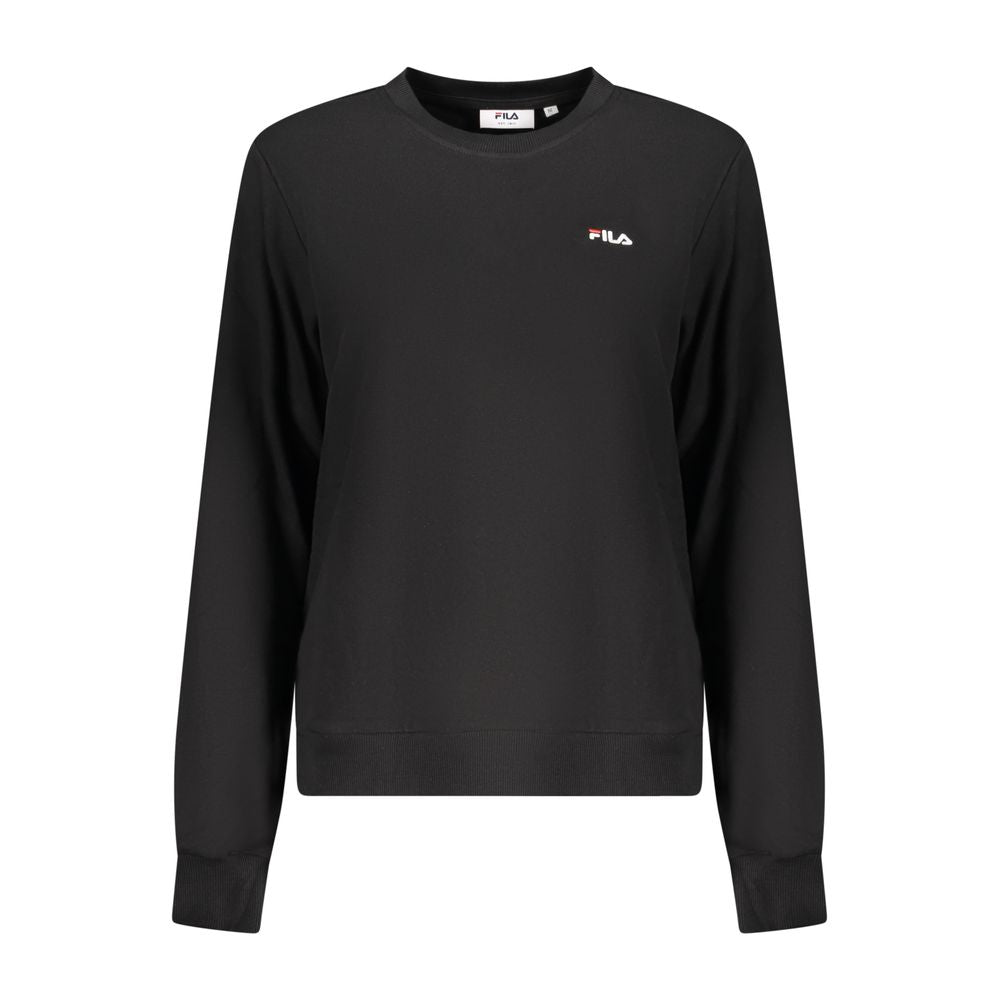 Black Cotton Women Sweatshirt