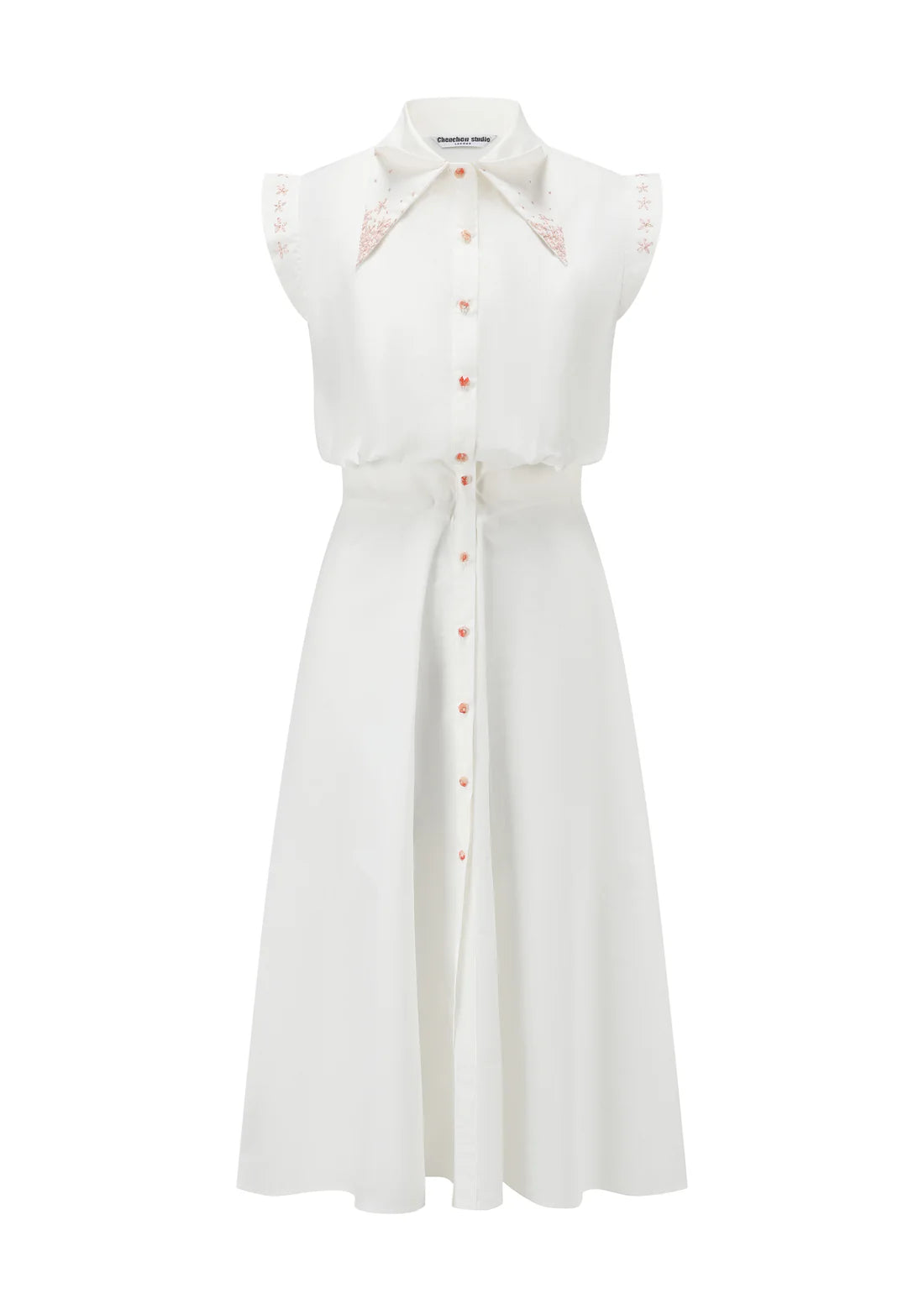 French Silk Ribbon Embroidery Shirt Dress